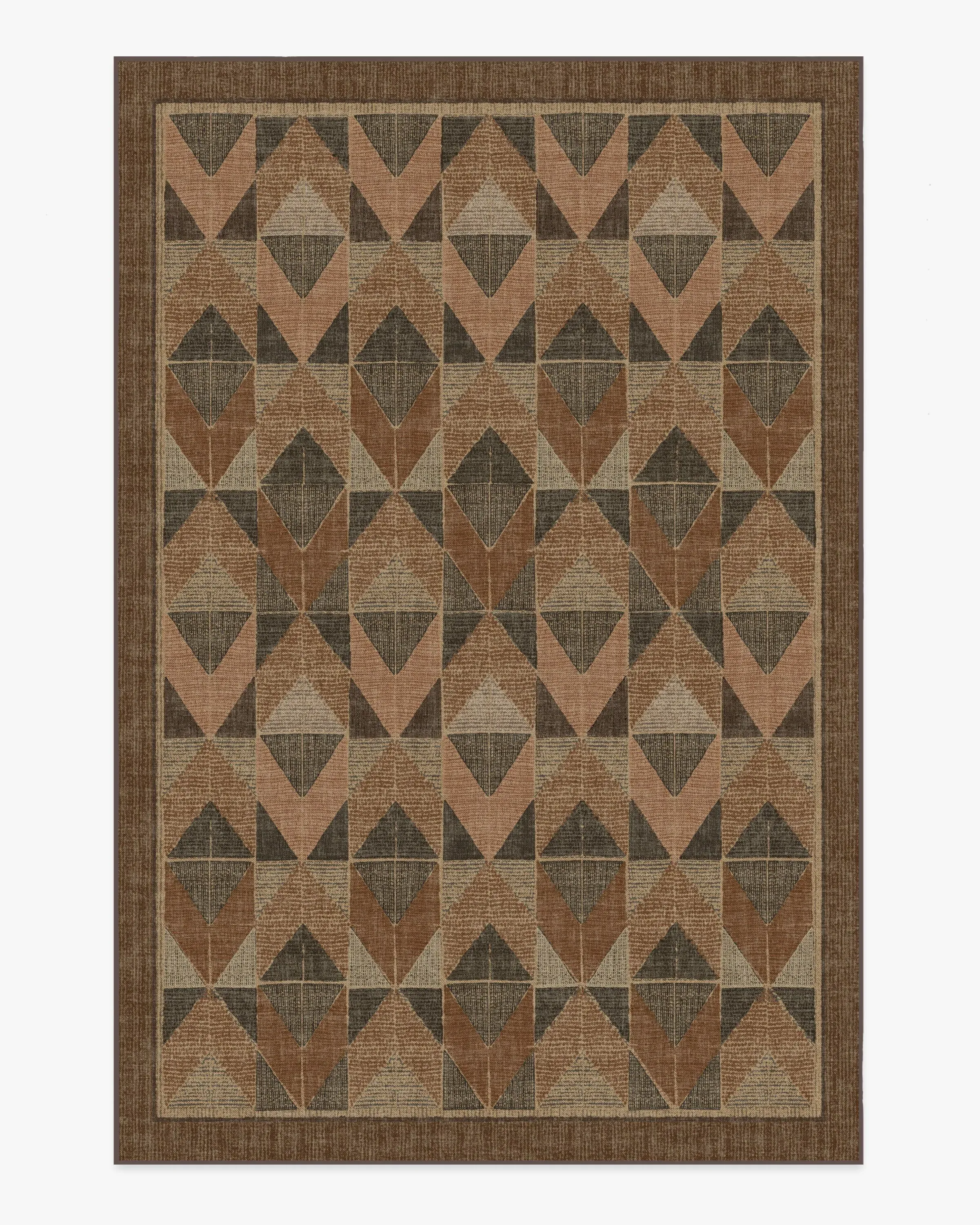 Large Area Rug Machine Washable - Copper, Brown