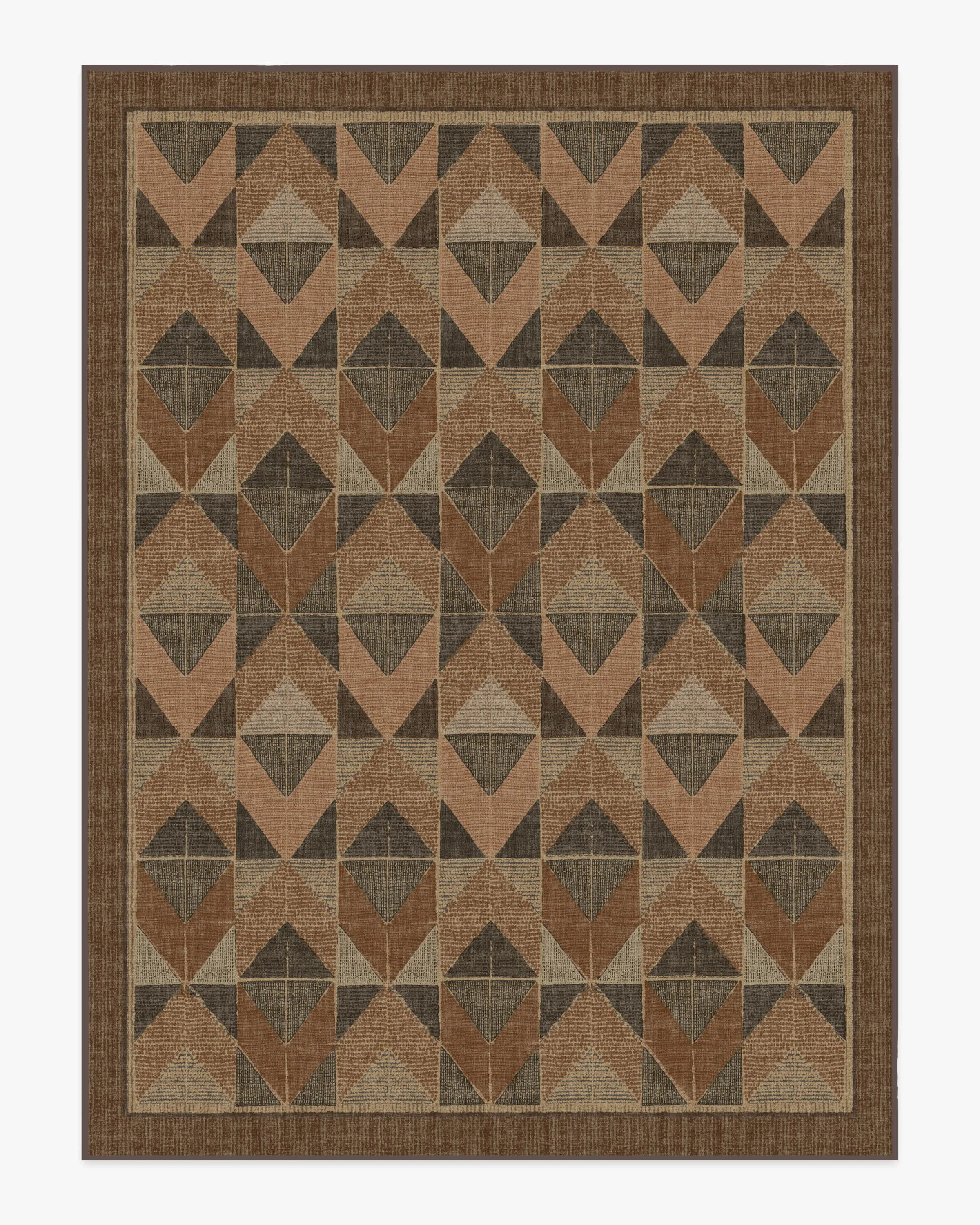 Large Area Rug Machine Washable - Copper, Brown
