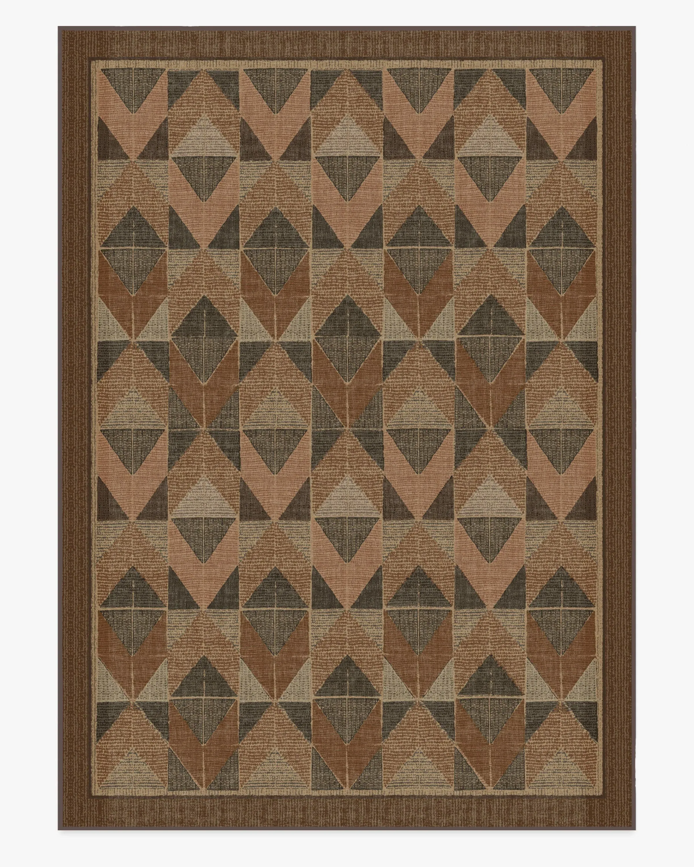 Large Area Rug Machine Washable - Copper, Brown