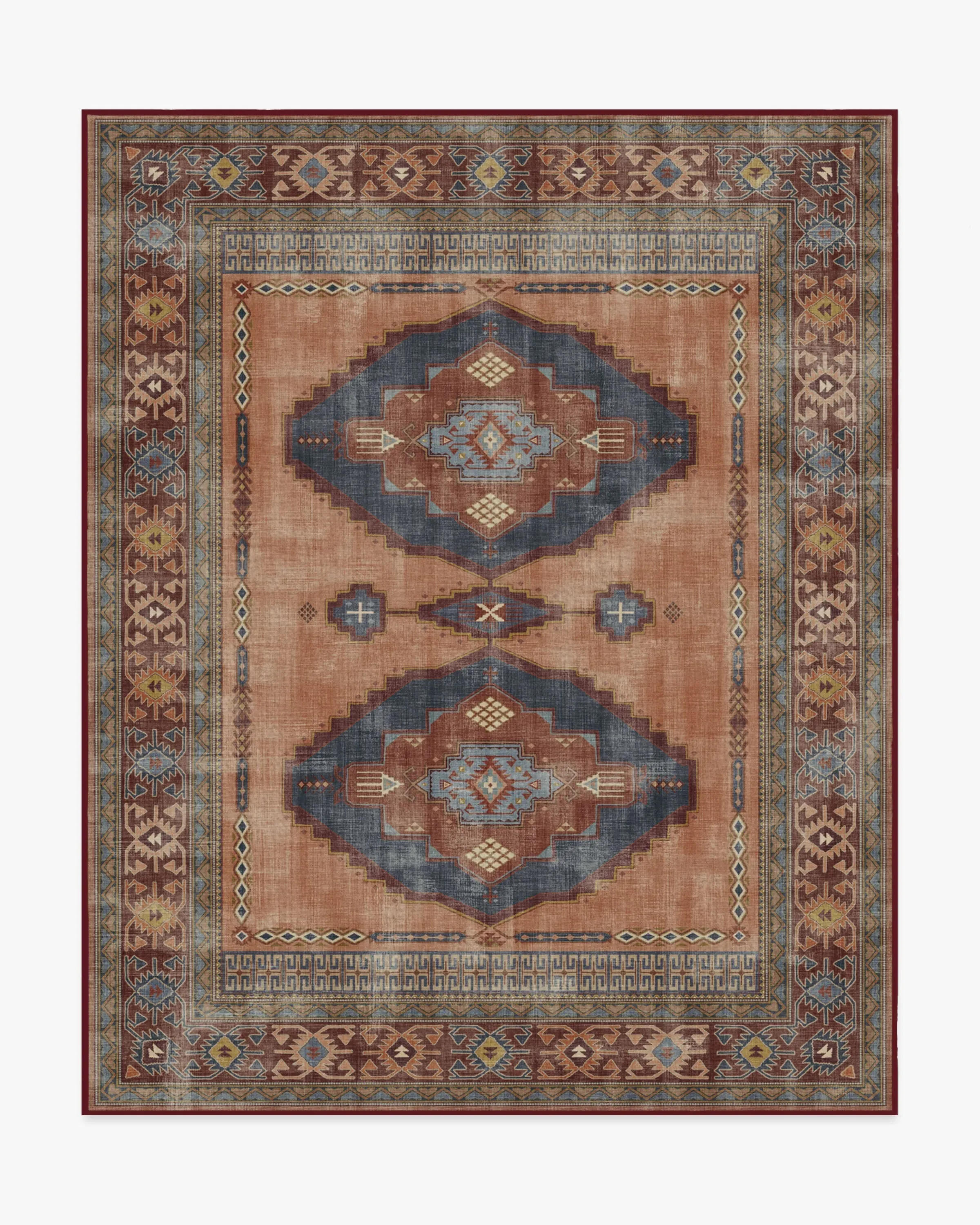 Large Area Rug Machine Washable - Coral