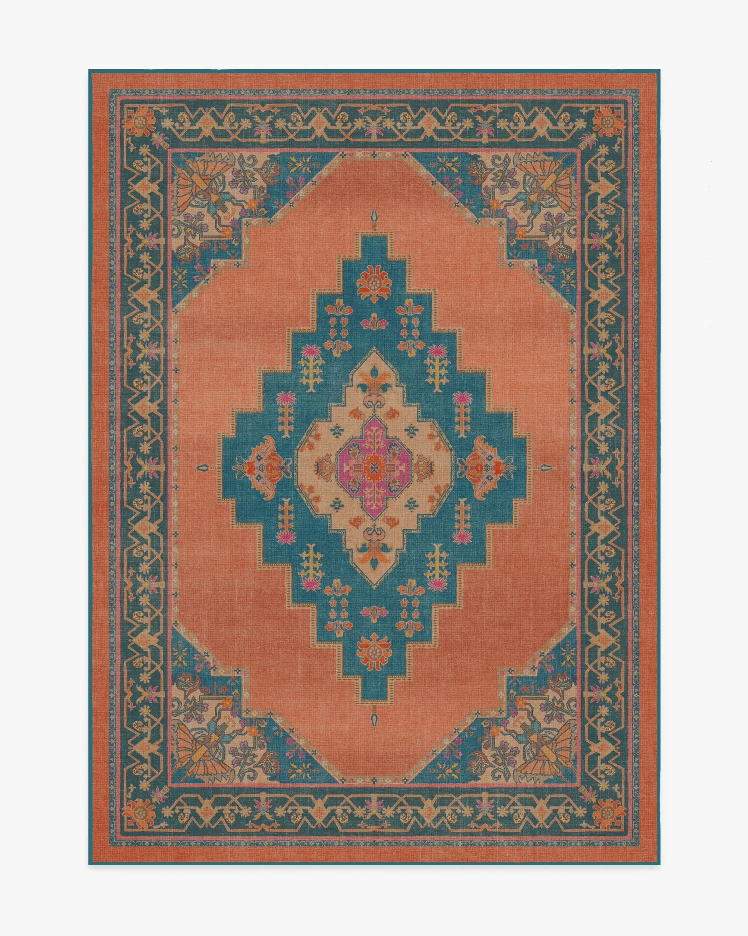 Large Area Rug Machine Washable - Coral