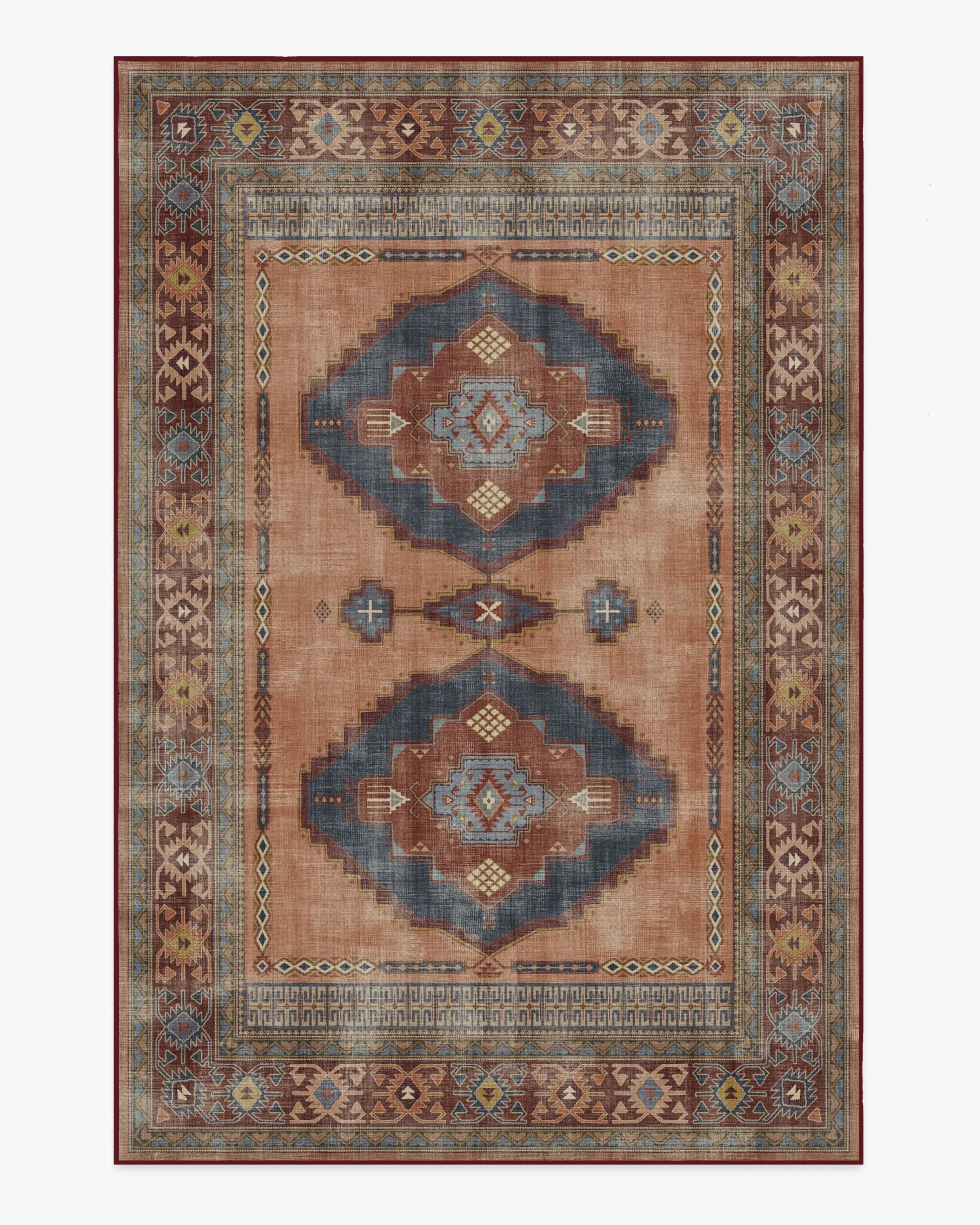 Large Area Rug Machine Washable - Coral