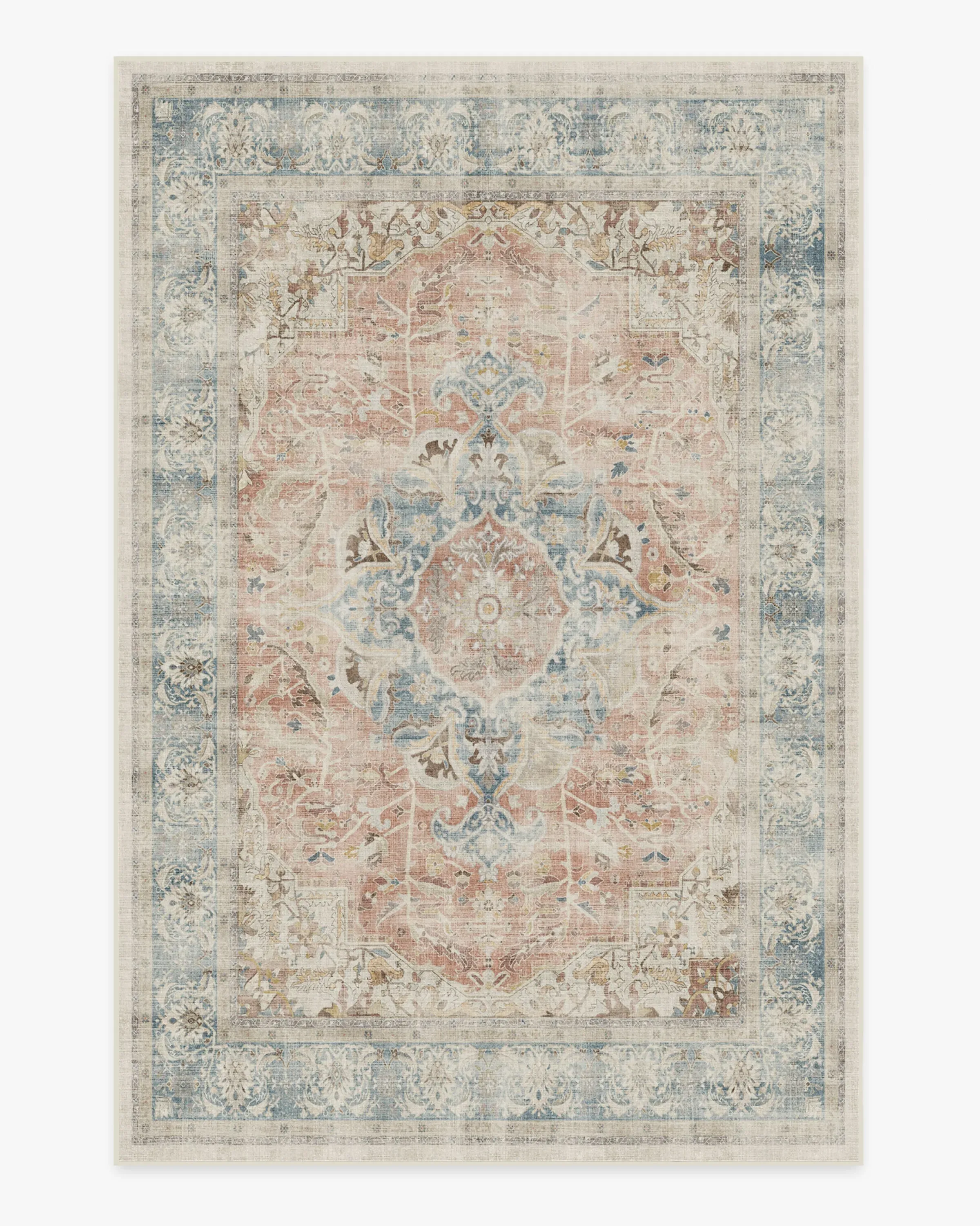 Large Area Rug Machine Washable - Coral