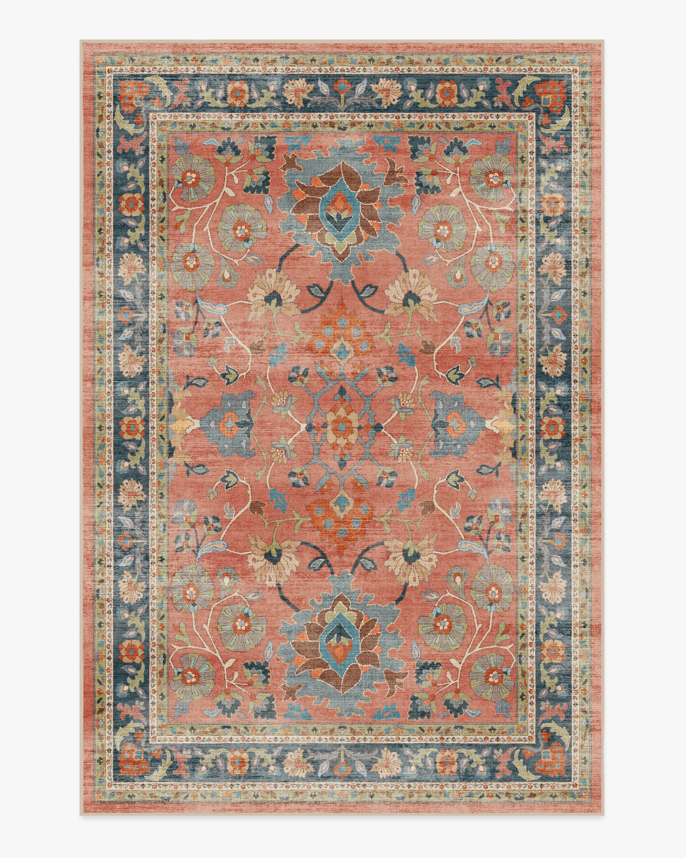 Large Area Rug Machine Washable - Coral