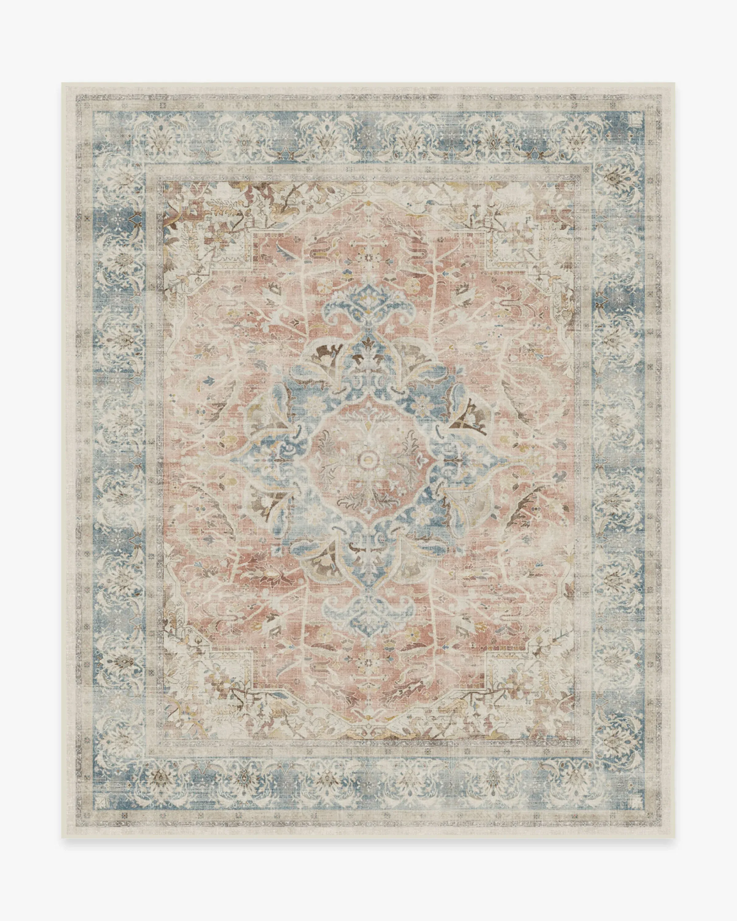 Large Area Rug Machine Washable - Coral
