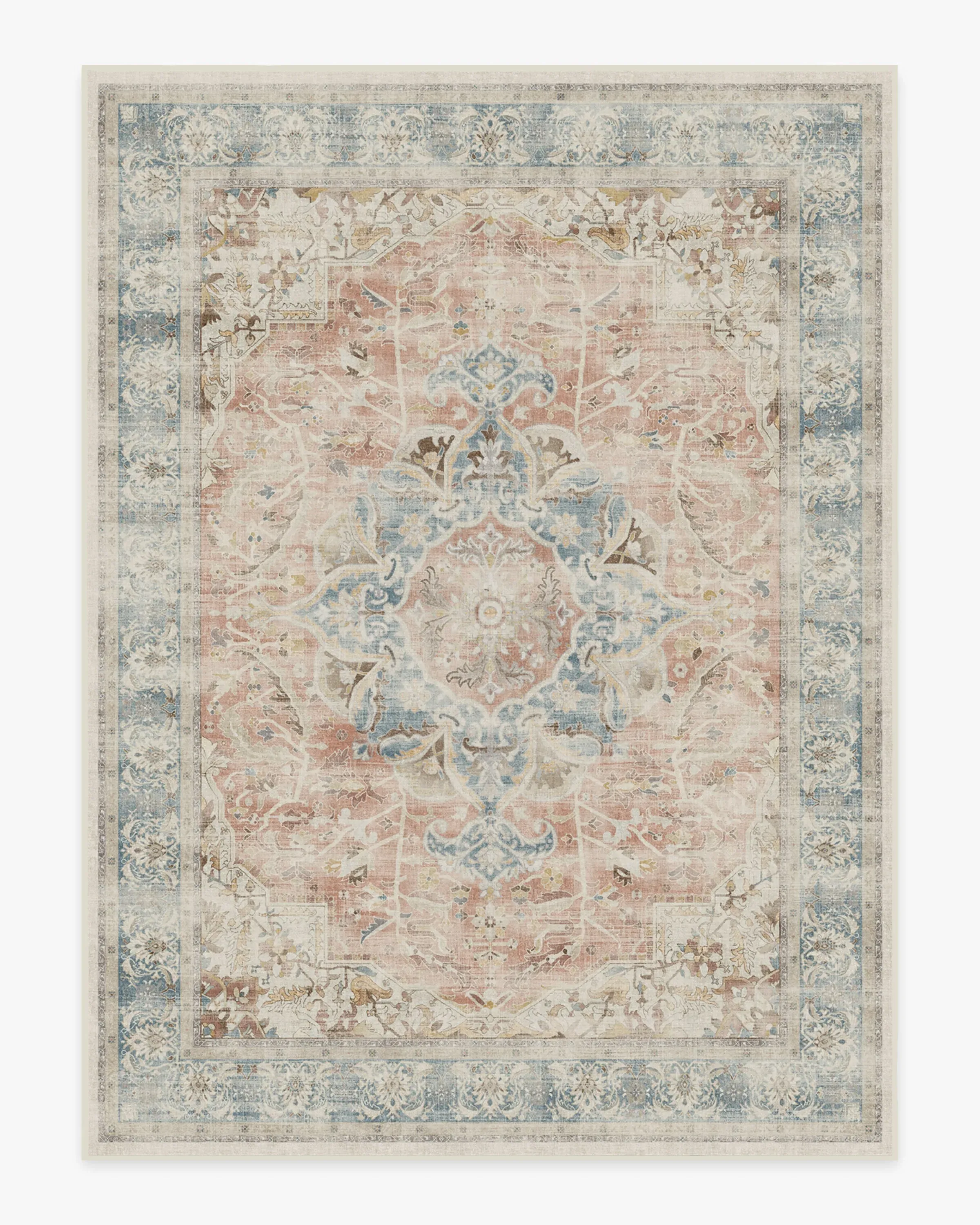 Large Area Rug Machine Washable - Coral