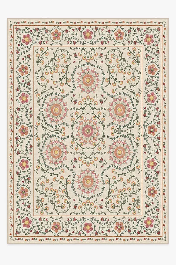Large Area Rug Machine Washable - Coral