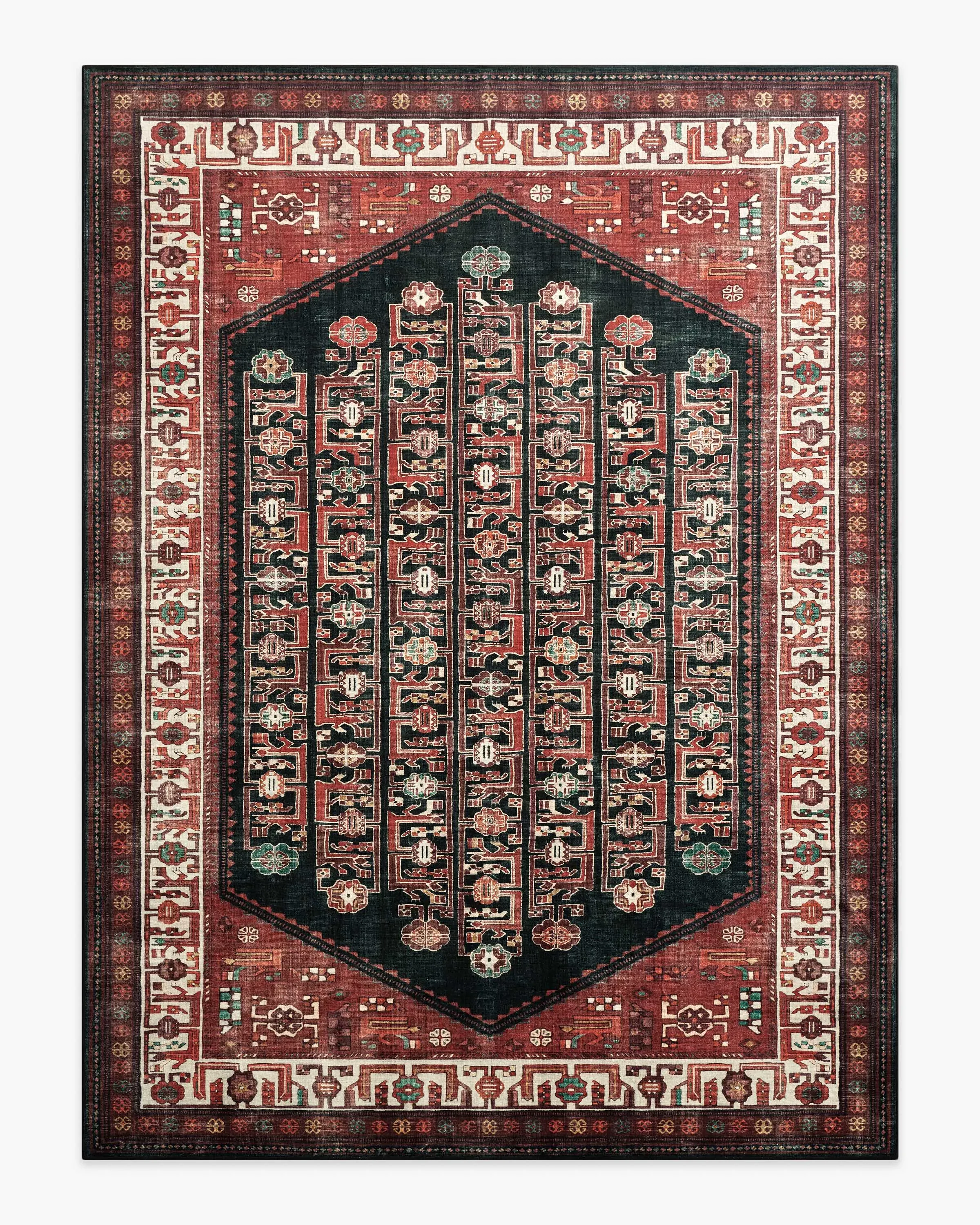 Large Area Rug Machine Washable - Crimson