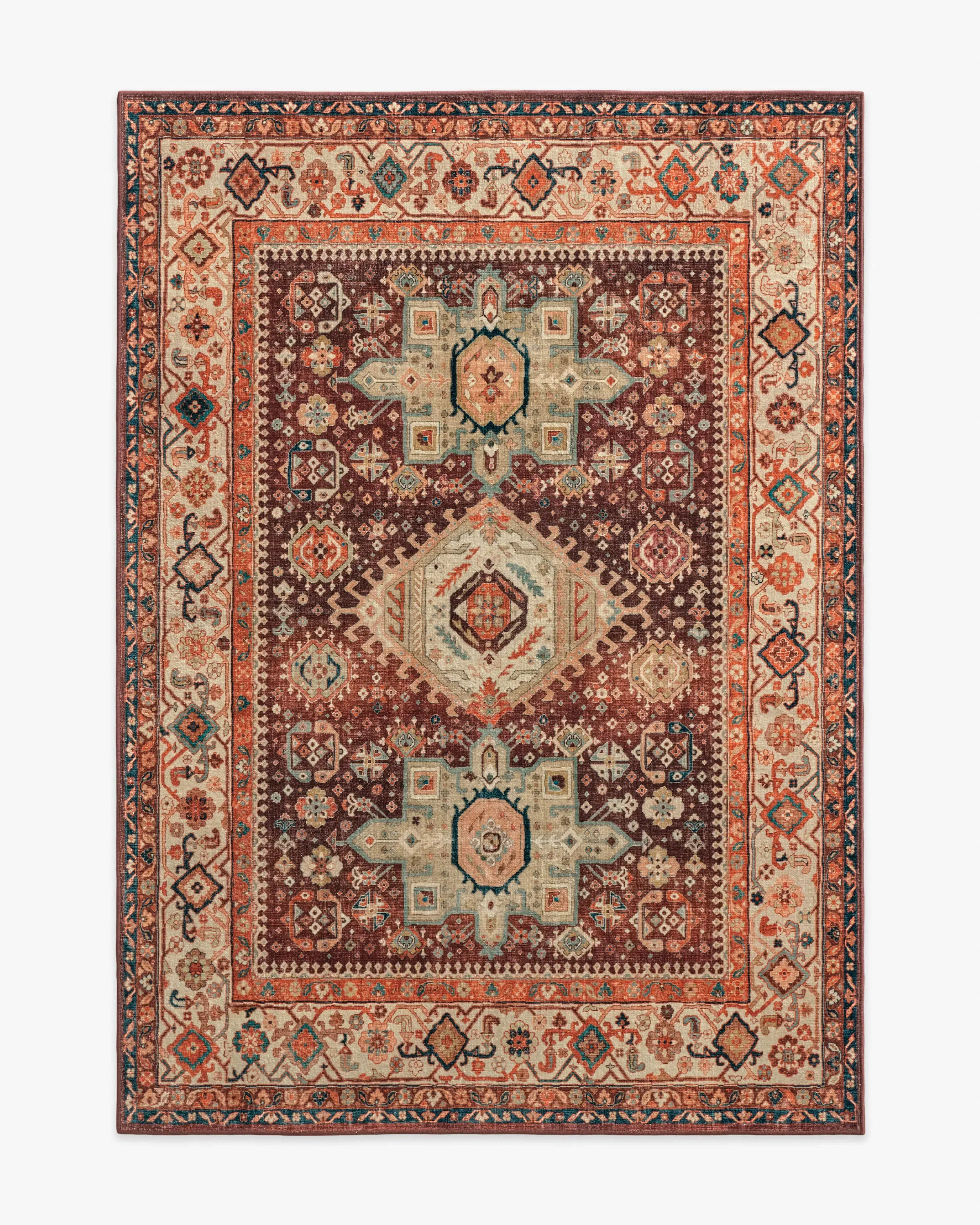 Large Area Rug Machine Washable - Crimson