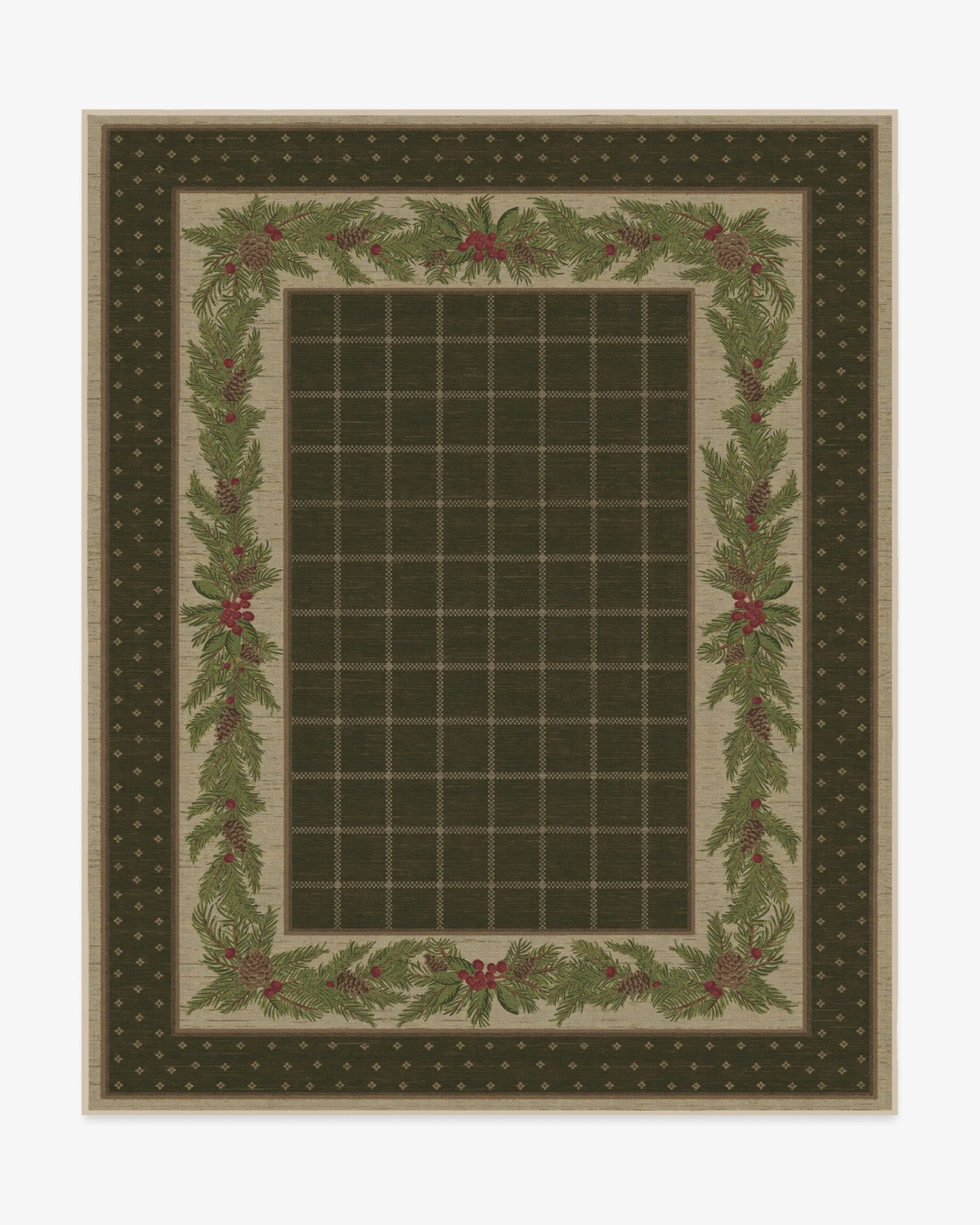 Large Area Rug Machine Washable - Dark Olive