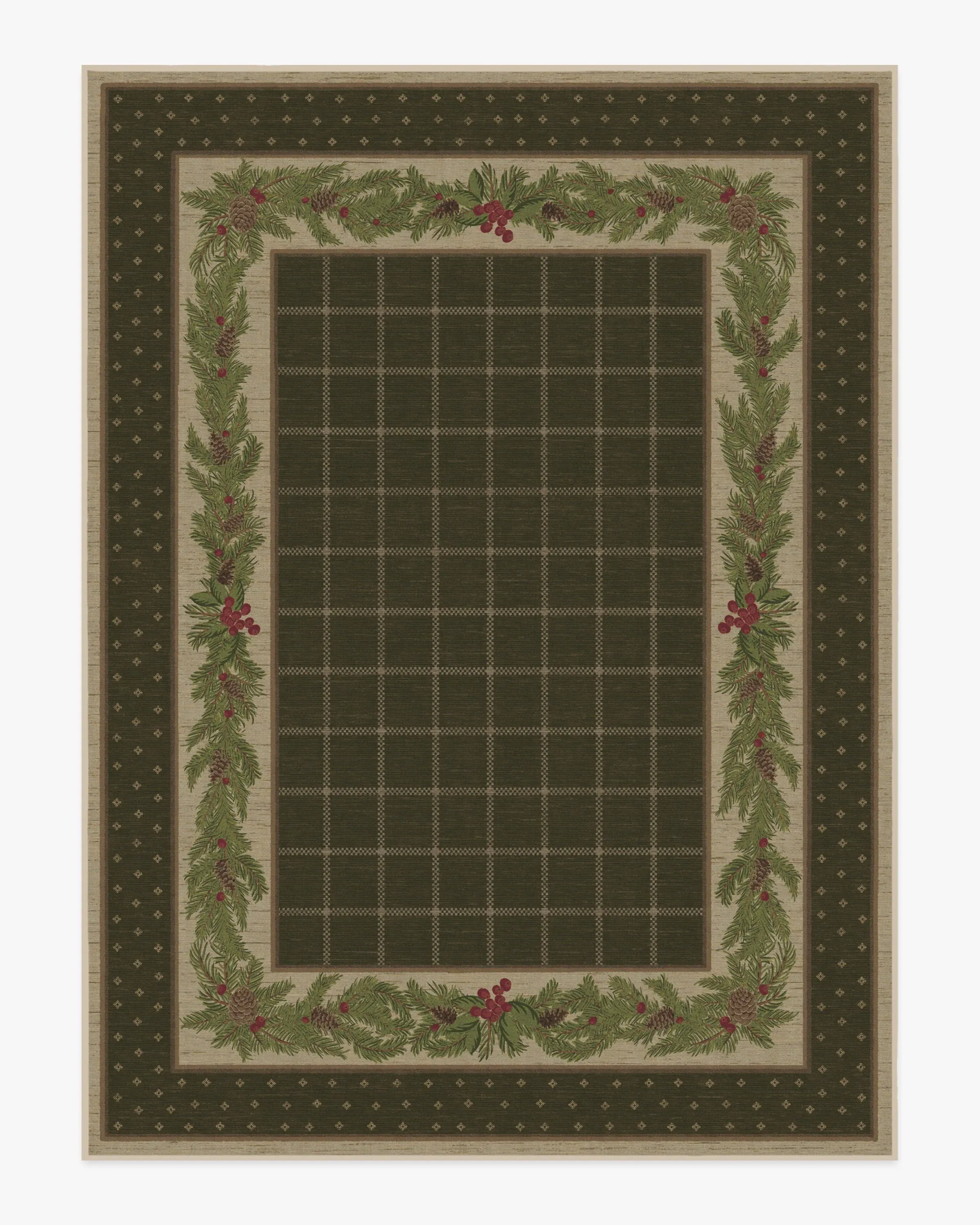 Large Area Rug Machine Washable - Dark Olive