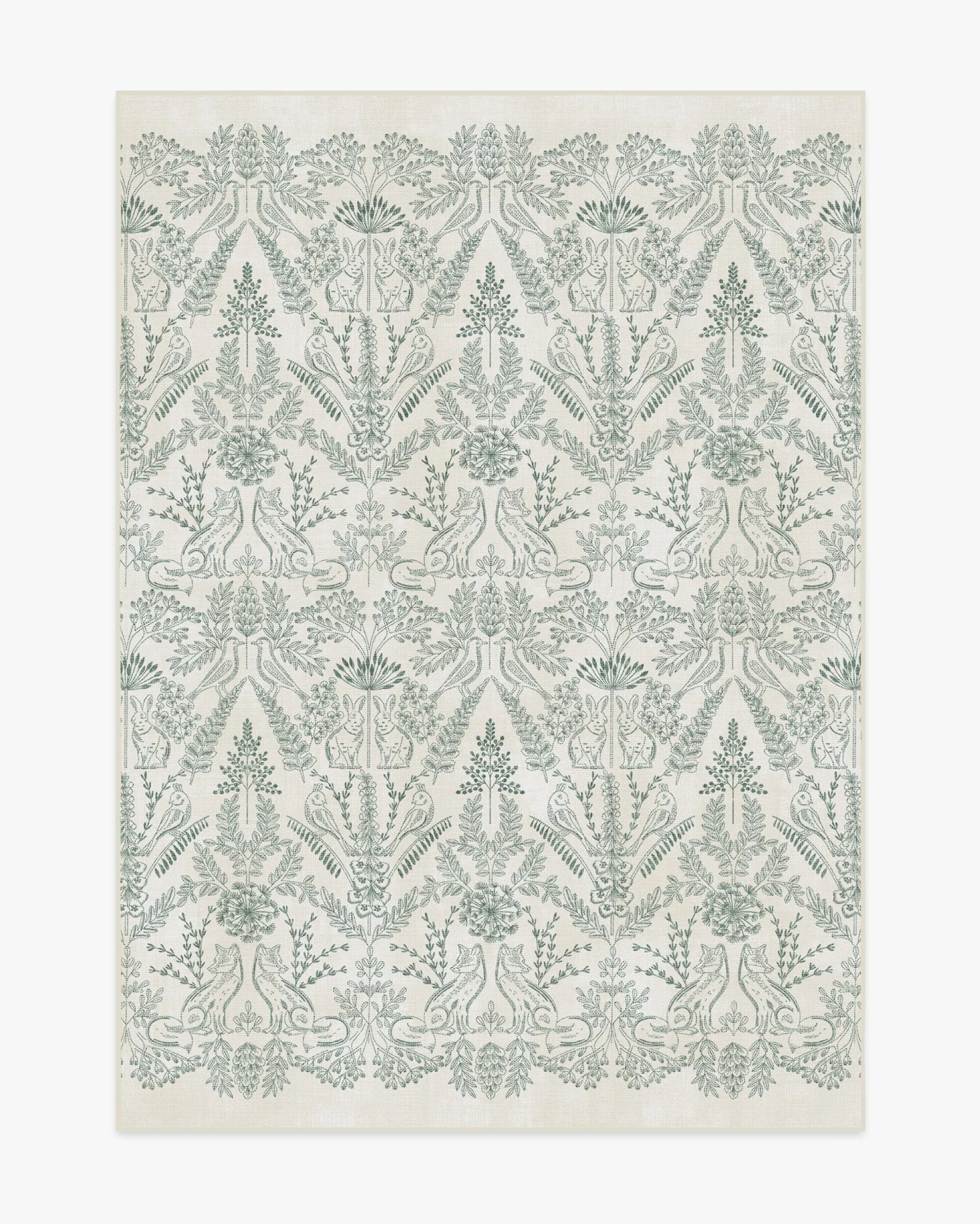 Large Area Rug Machine Washable - Green