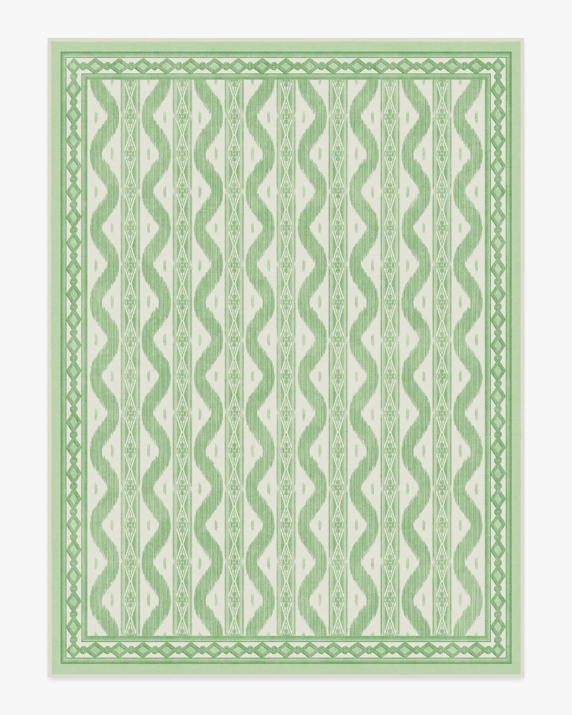 Large Area Rug Machine Washable - Green