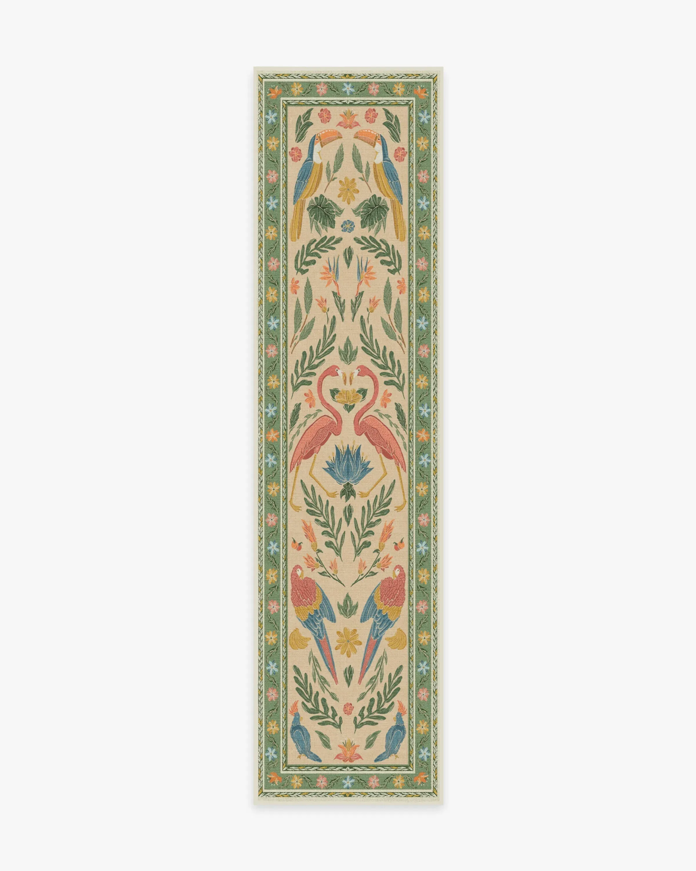 Large Area Rug Machine Washable - Green, Chenille