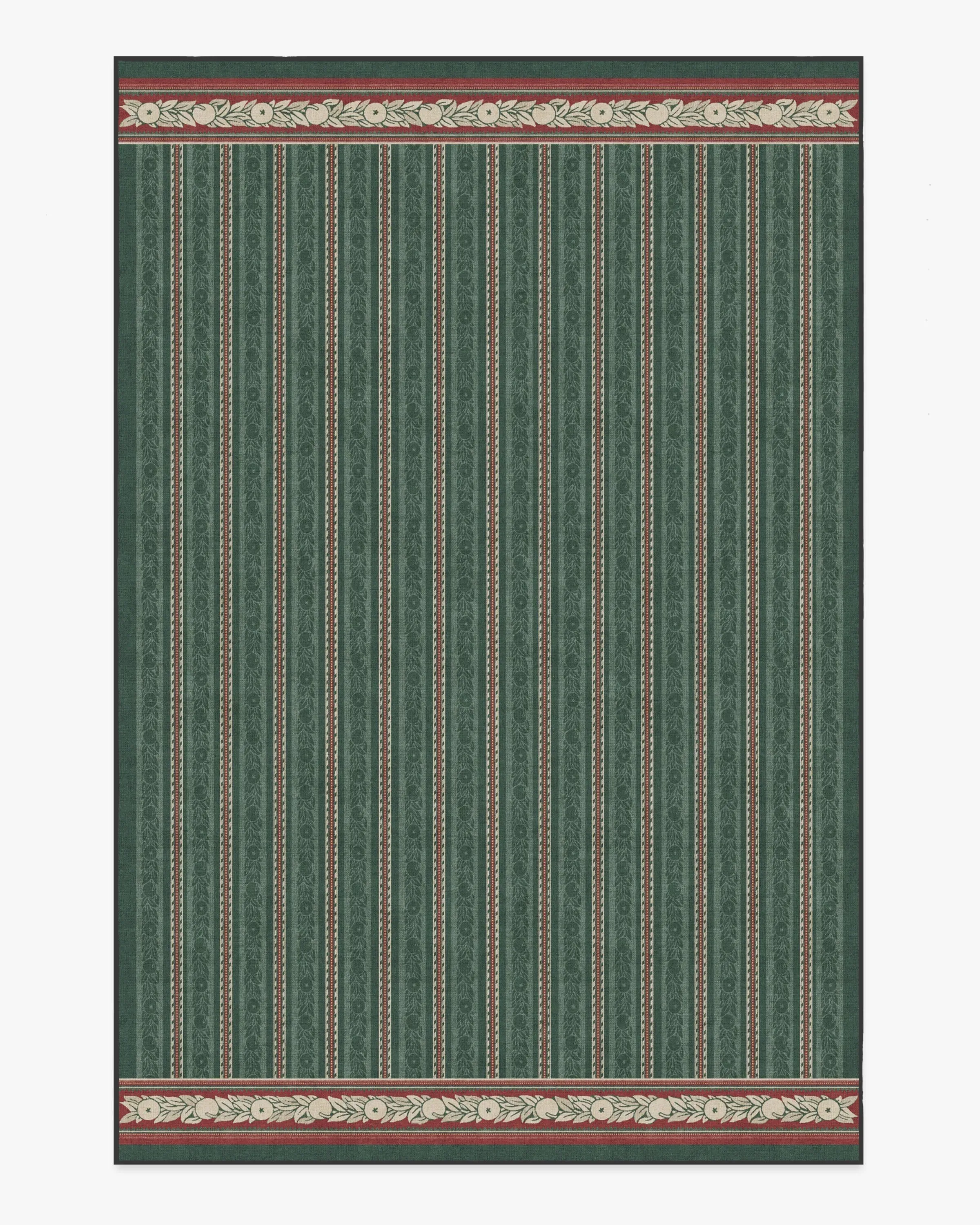 Large Area Rug Machine Washable - Green, Flatwoven