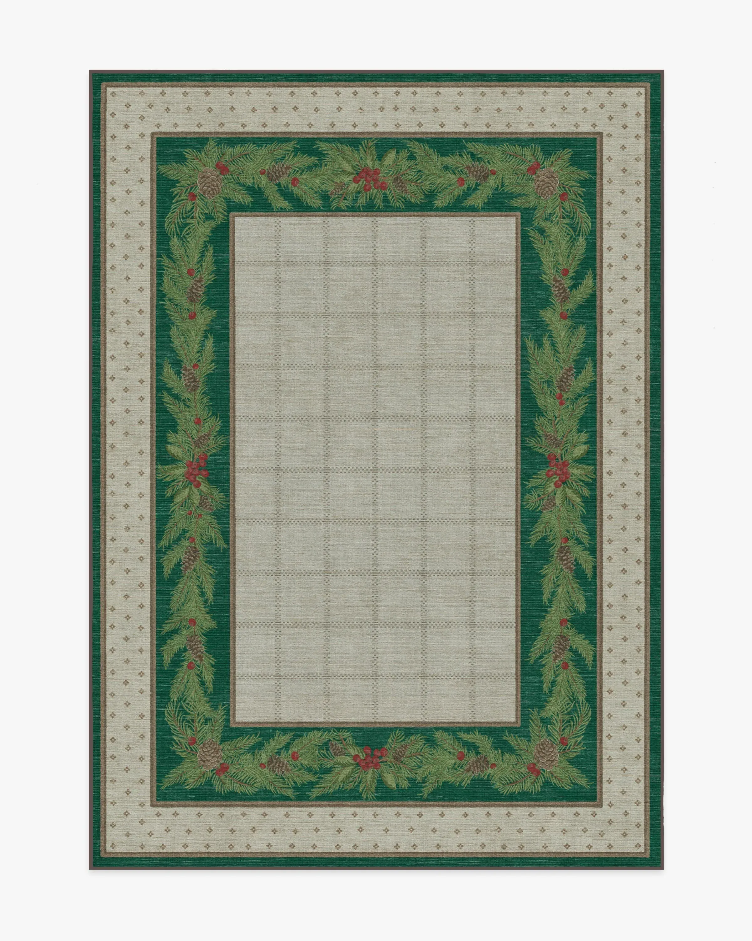Large Area Rug Machine Washable - Green, Silver
