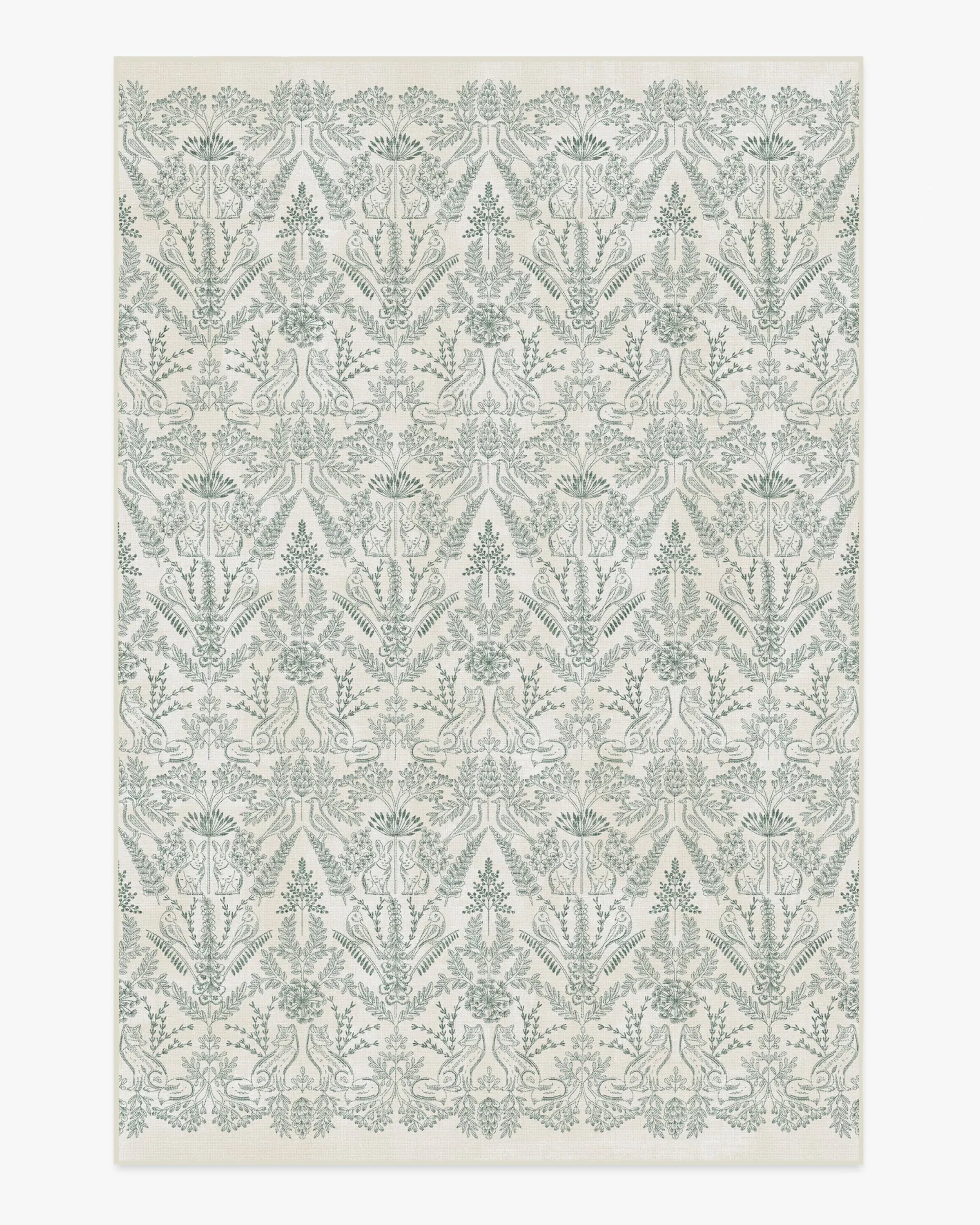 Large Area Rug Machine Washable - Green