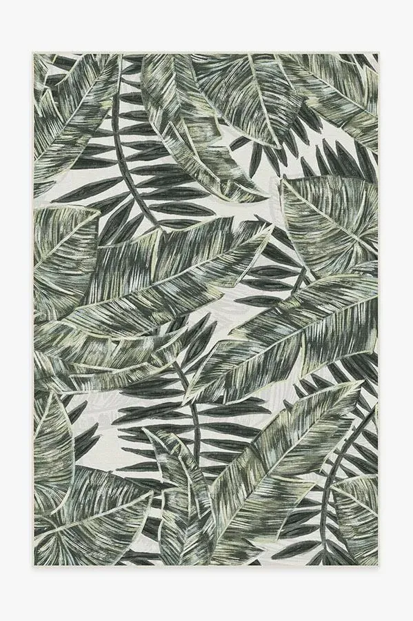 Large Area Rug Machine Washable - Green