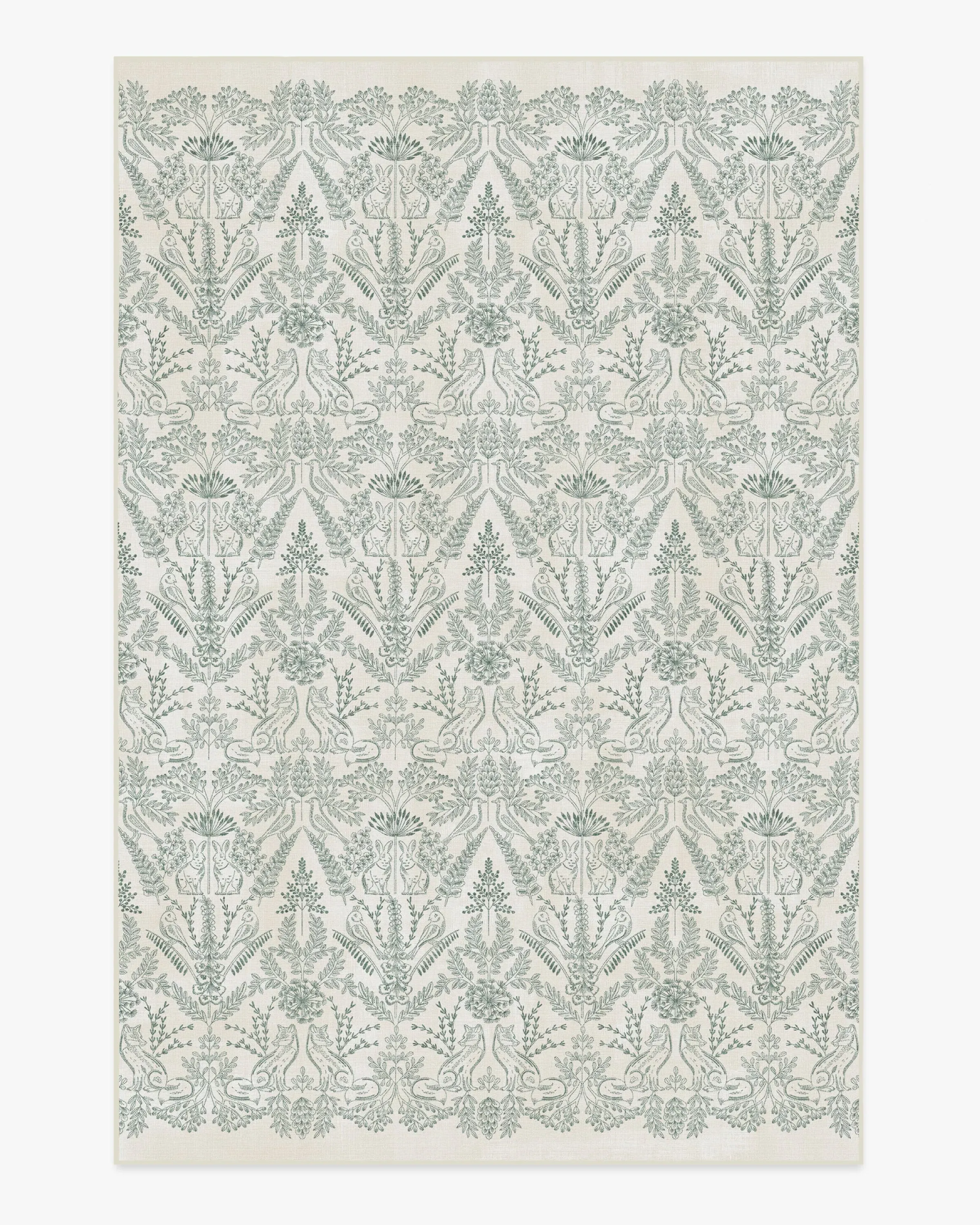 Large Area Rug Machine Washable - Green