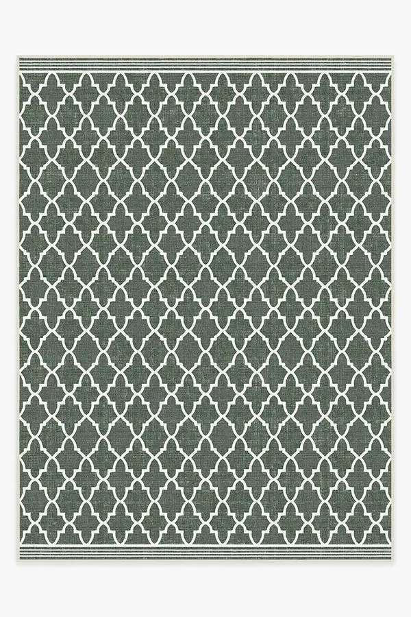 Large Area Rug Machine Washable - Green
