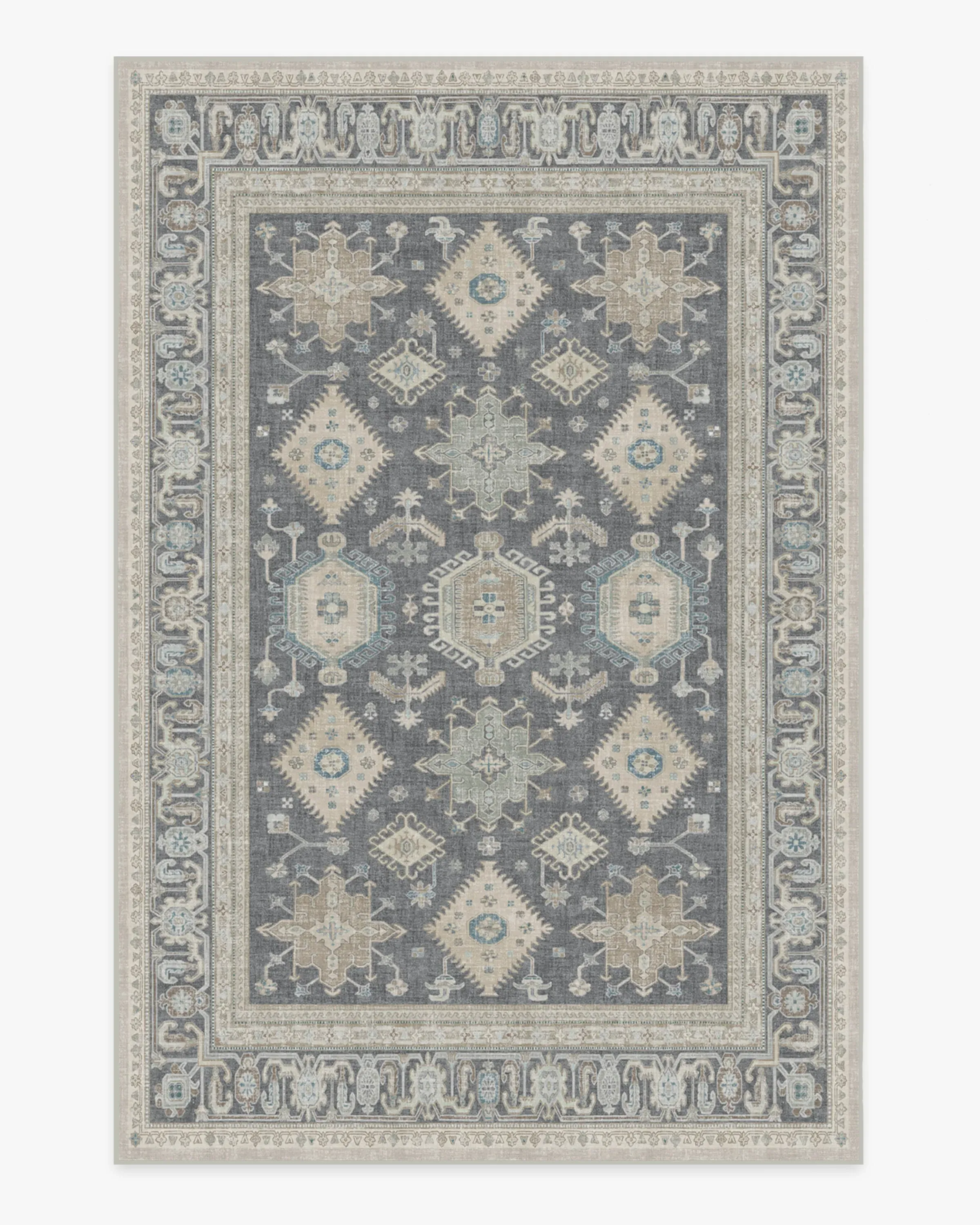 Large Area Rug Machine Washable - Grey