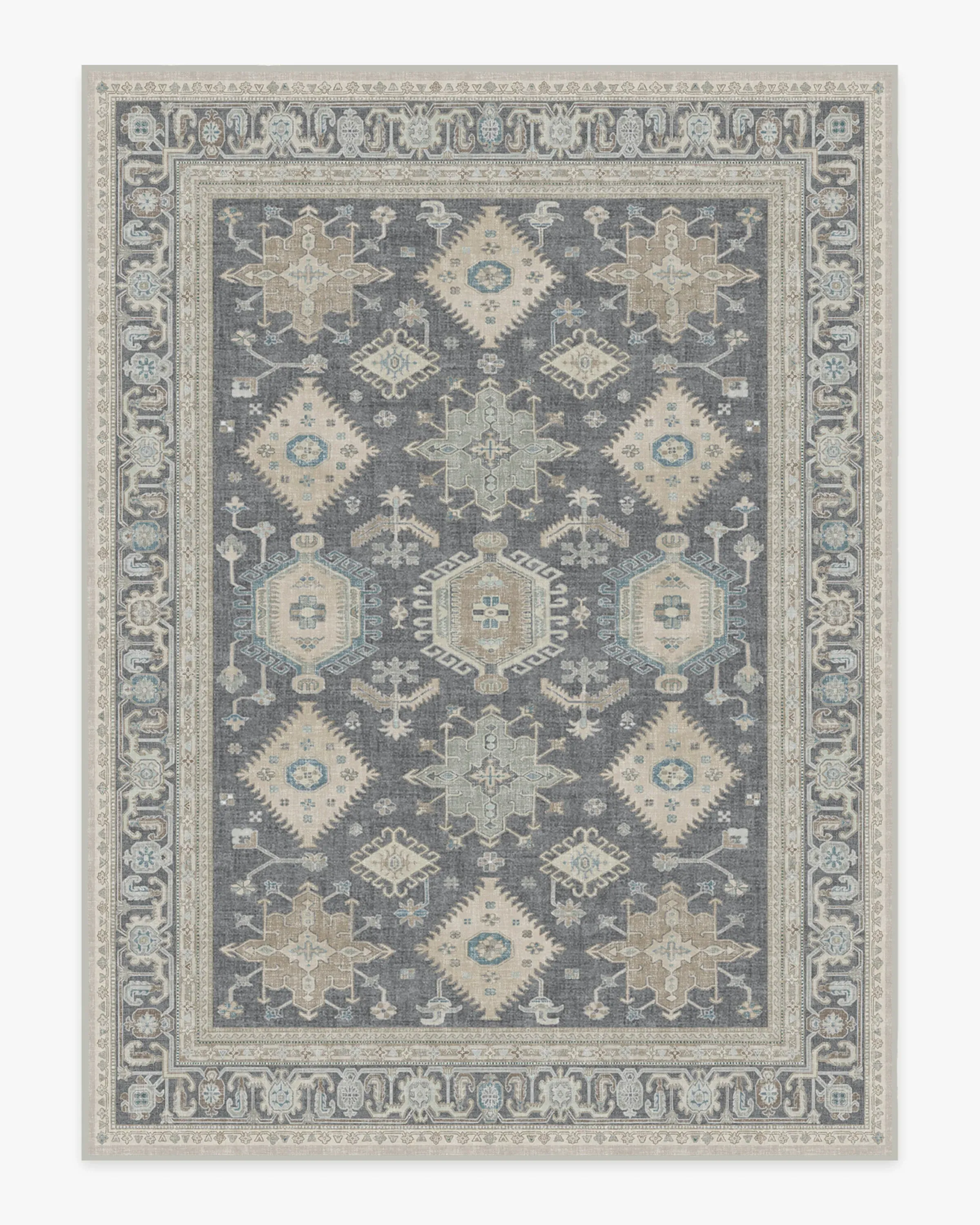 Large Area Rug Machine Washable - Grey