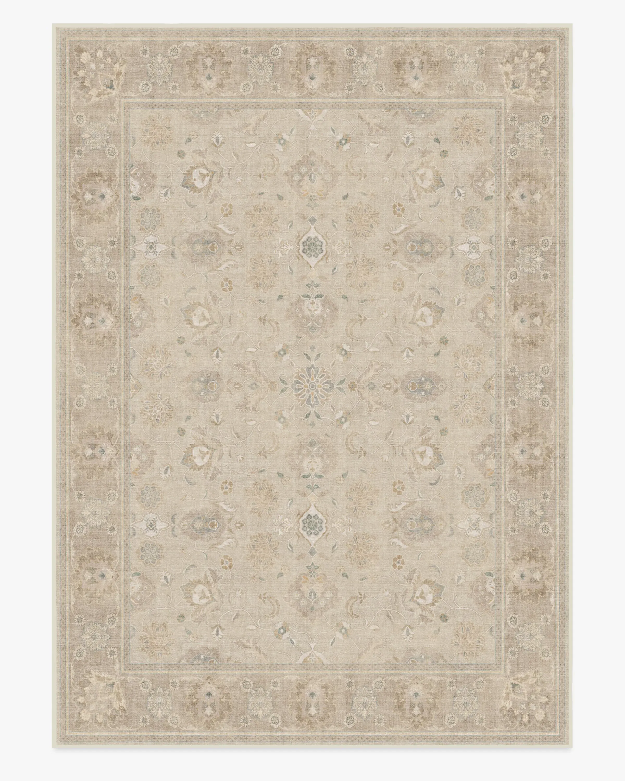 Large Area Rug Machine Washable - Ivory, Chenille