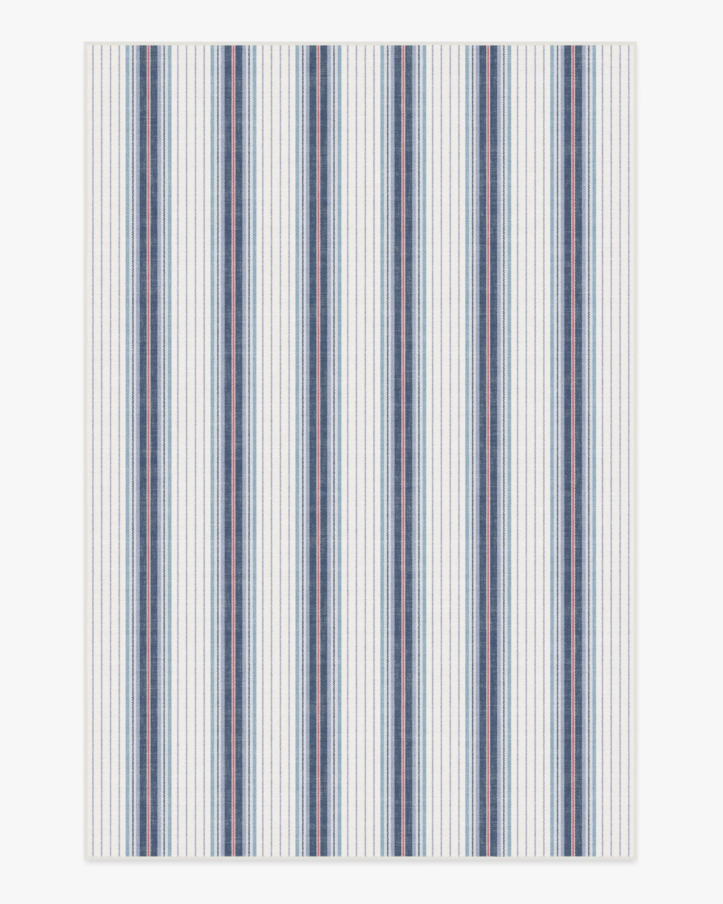 Large Area Rug Machine Washable - Ivory, Indigo