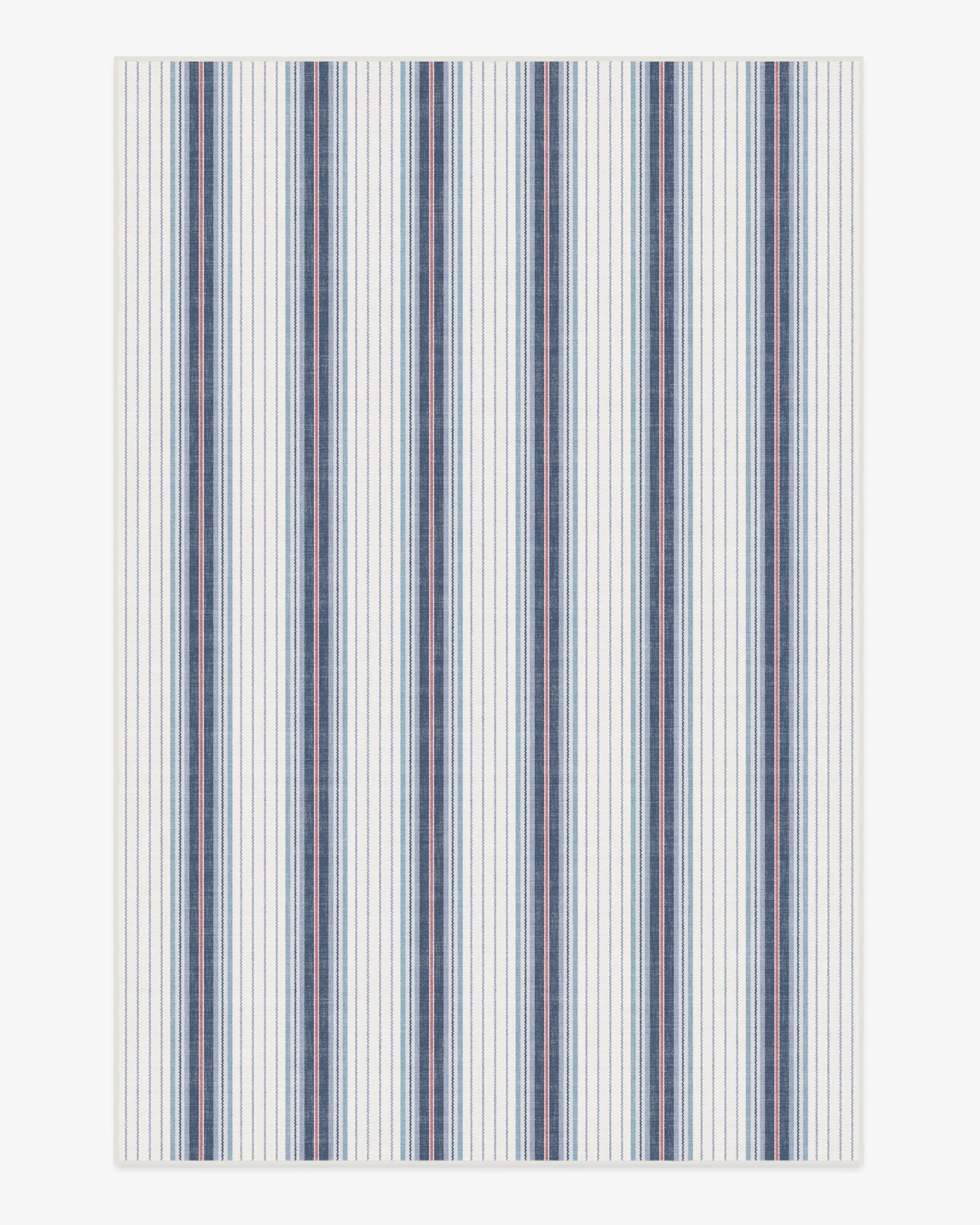 Large Area Rug Machine Washable - Ivory, Indigo