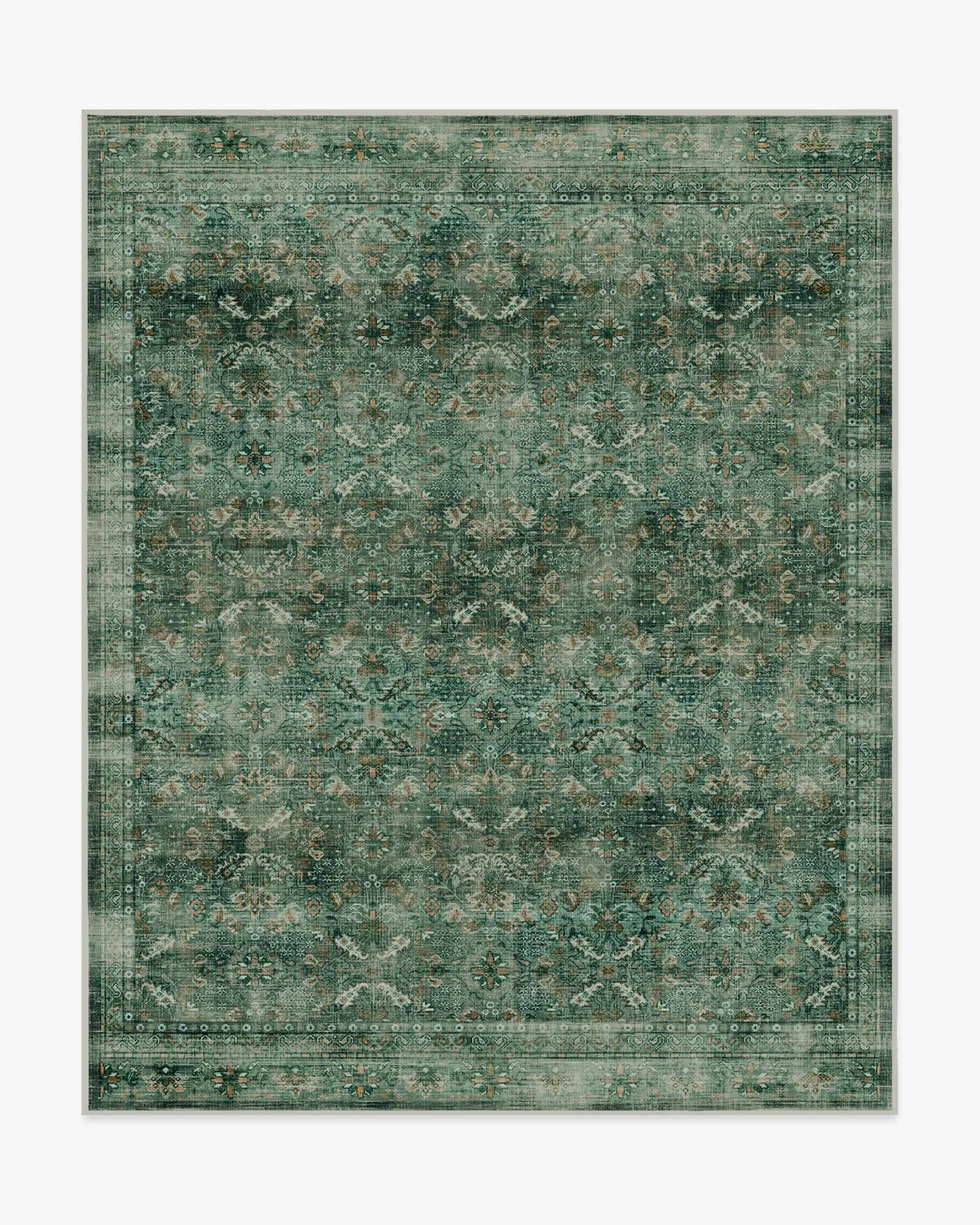 Large Area Rug Machine Washable - Jade Green