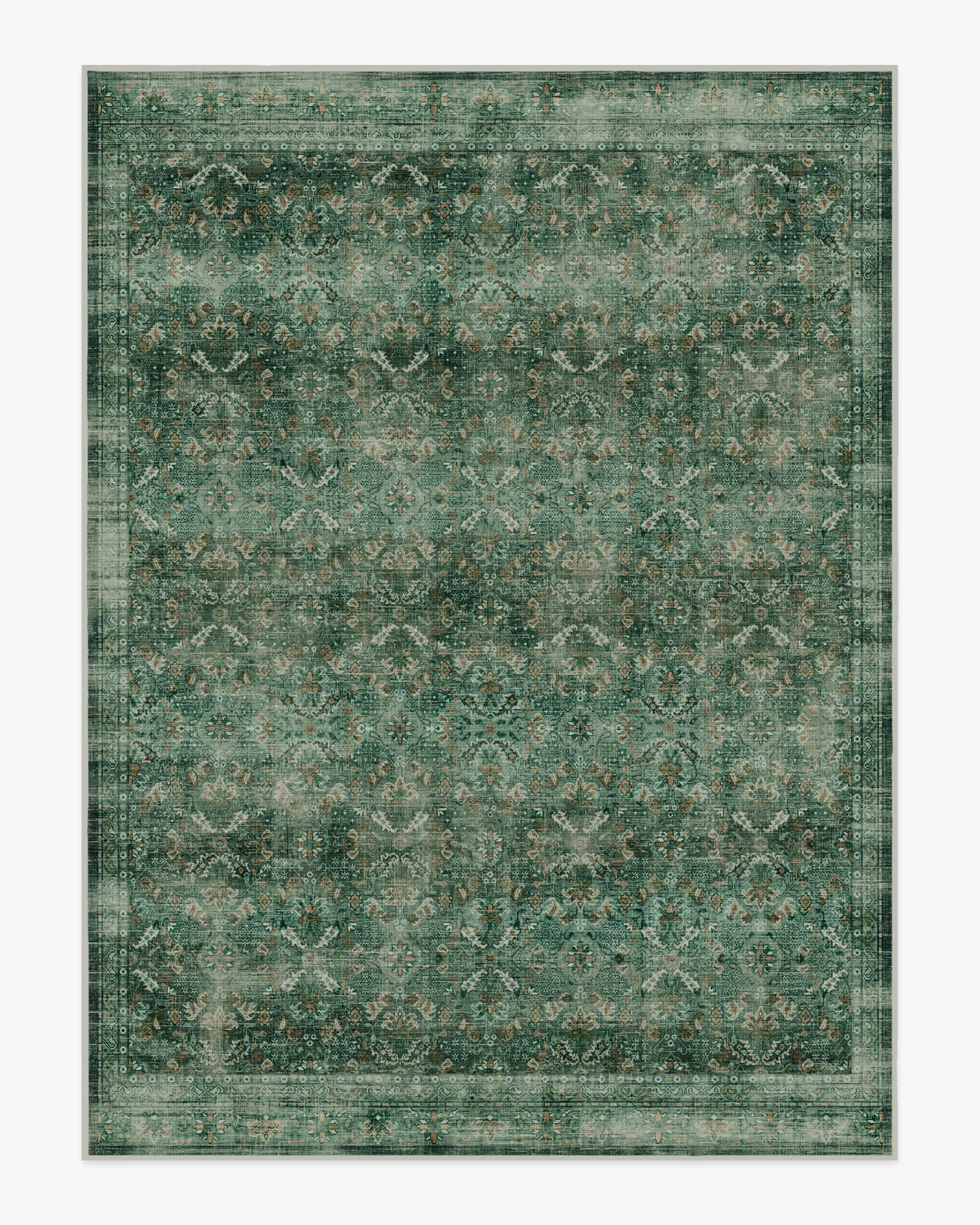 Large Area Rug Machine Washable - Jade Green