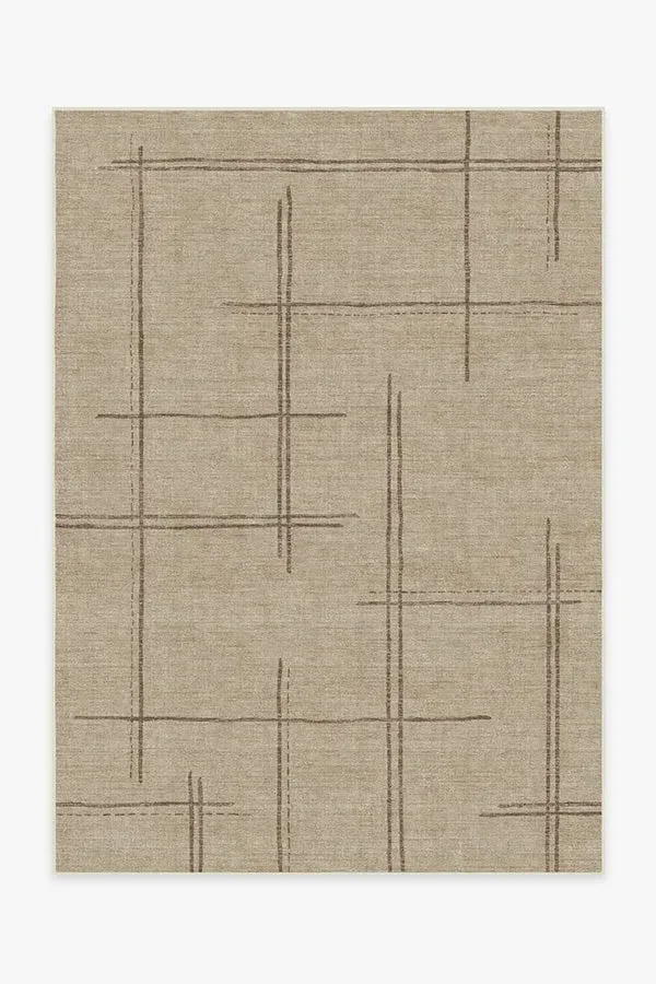 Large Area Rug Machine Washable - Latte Brown