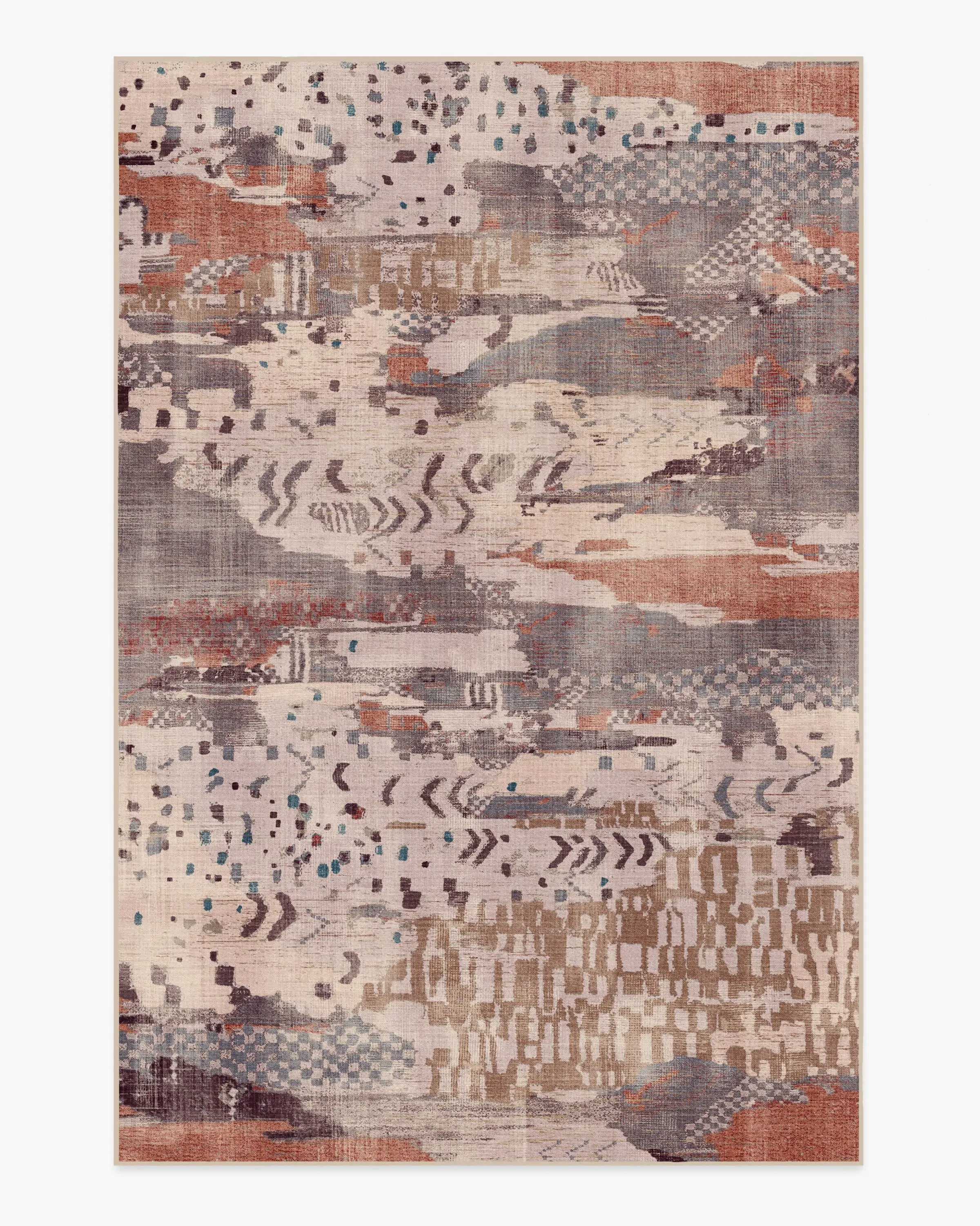 Large Area Rug Machine Washable - Mauve