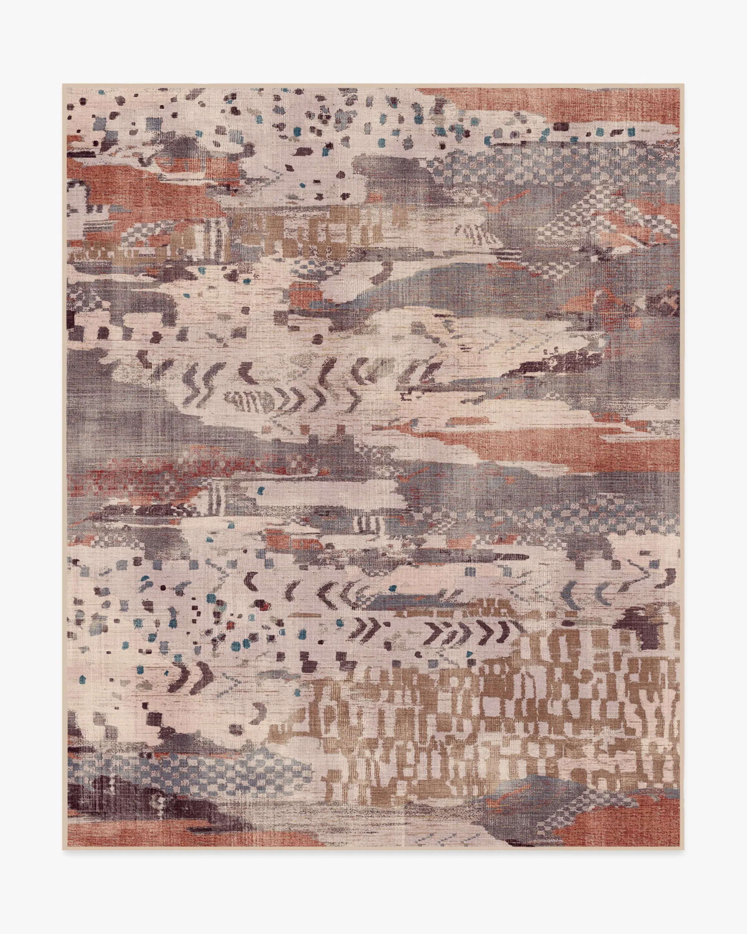 Large Area Rug Machine Washable - Mauve