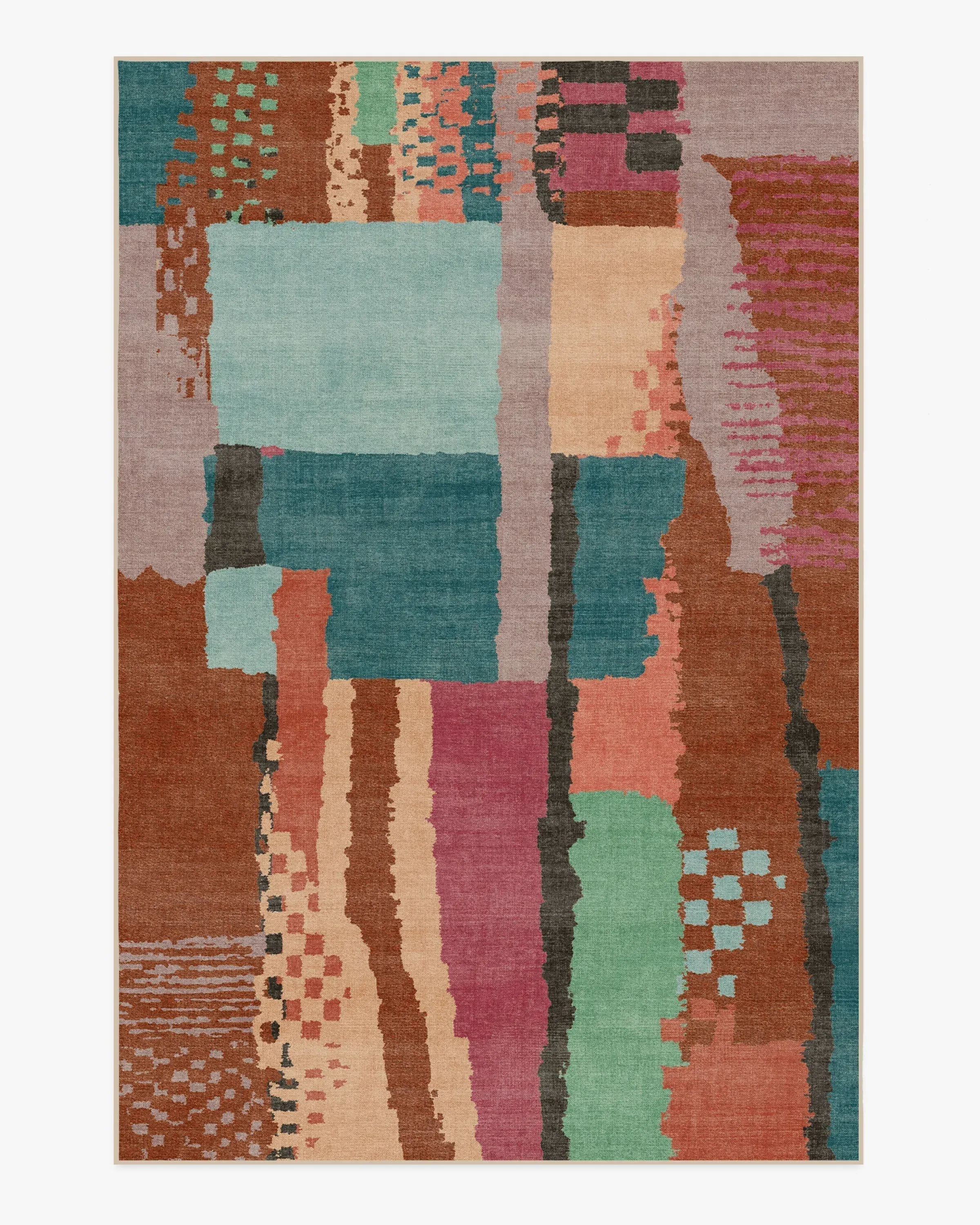 Large Area Rug Machine Washable - Multicolour