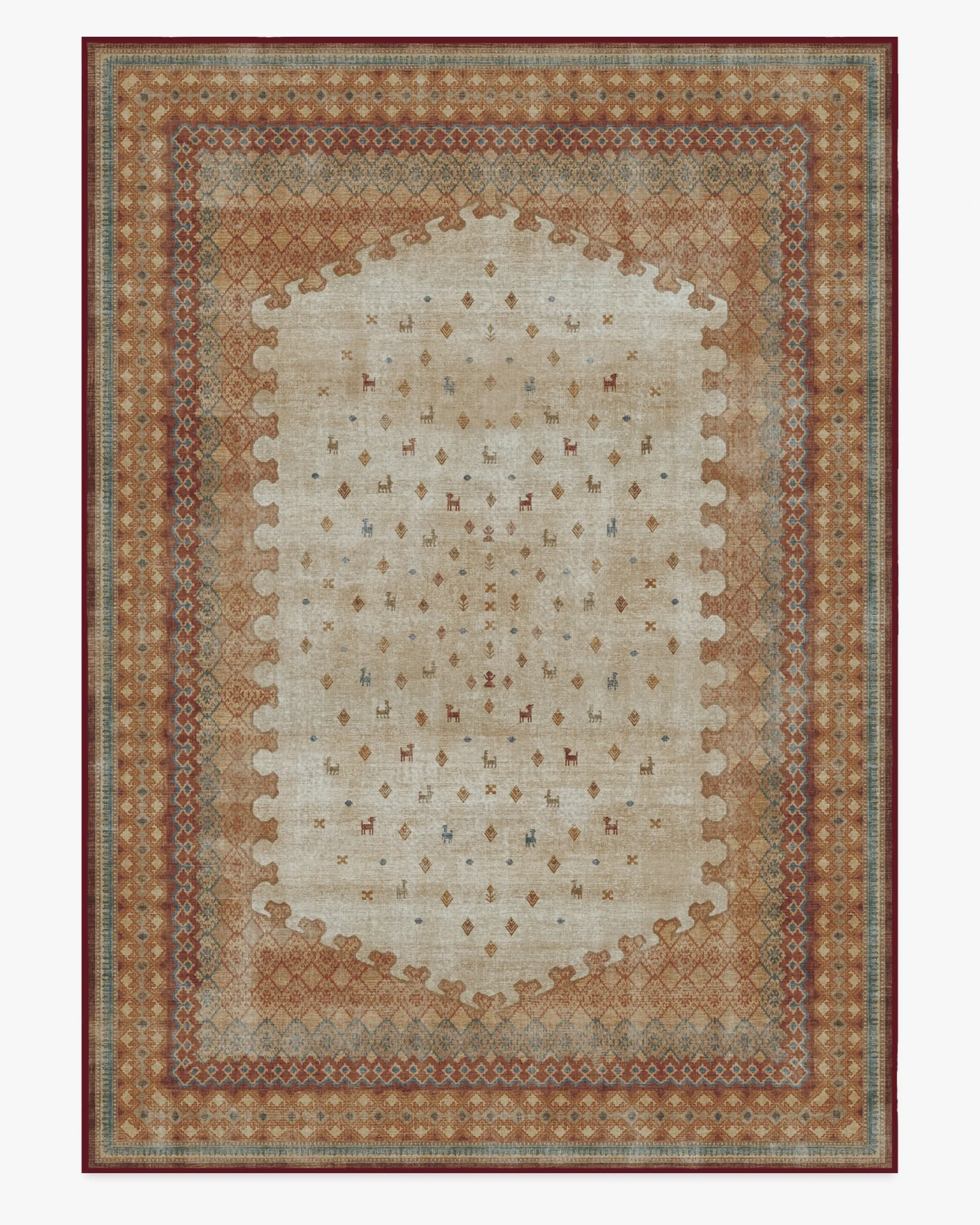 Large Area Rug Machine Washable - Multicolour
