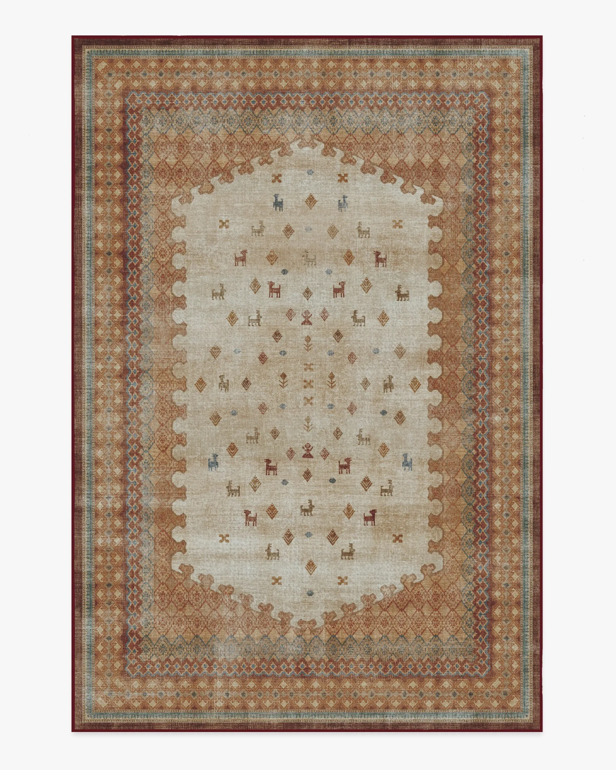 Large Area Rug Machine Washable - Multicolour