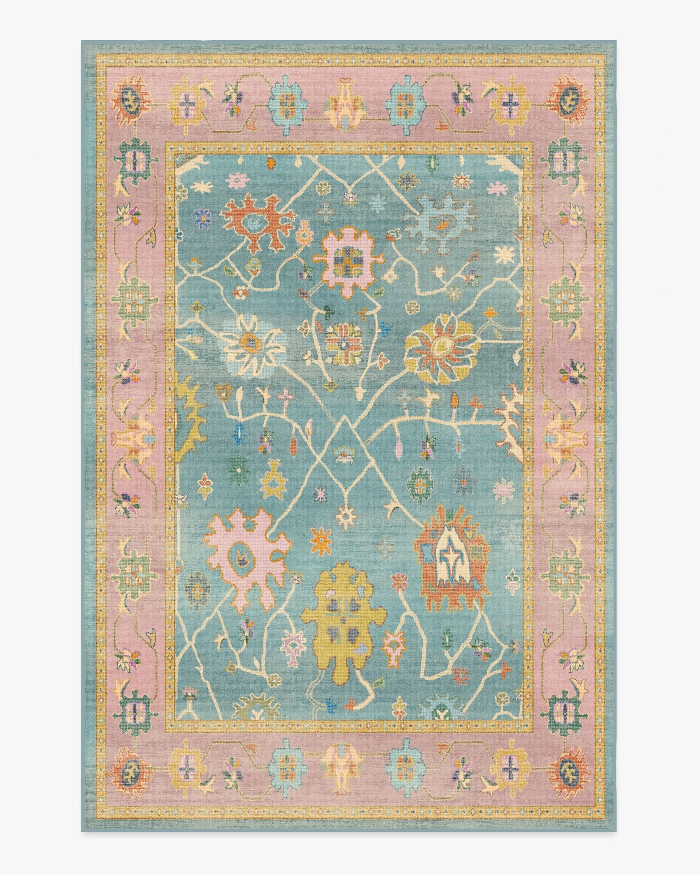 Large Area Rug Machine Washable - Multicolour