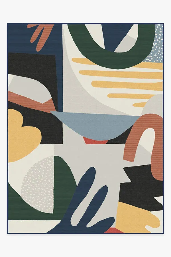 Large Area Rug Machine Washable - Multicolour