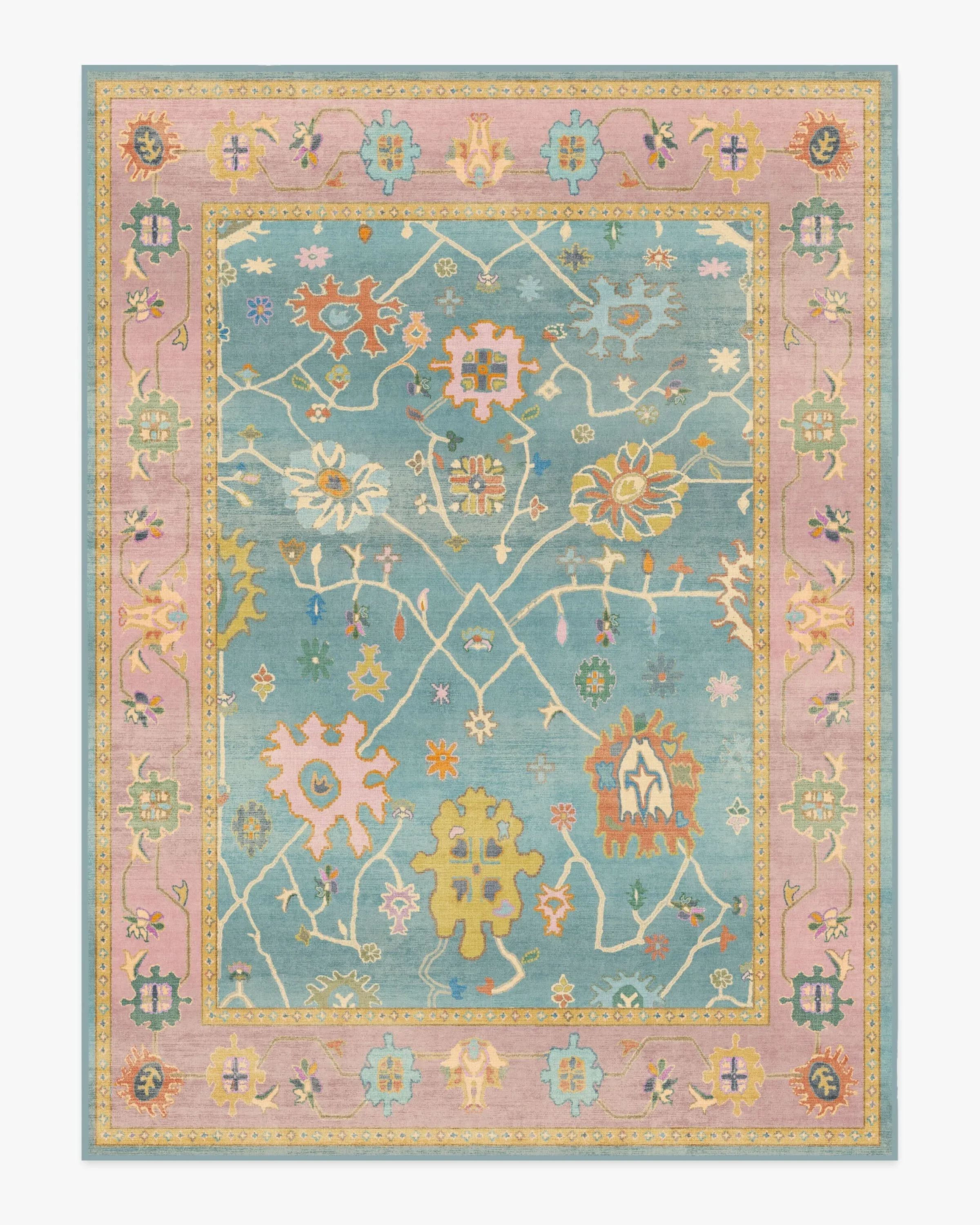 Large Area Rug Machine Washable - Multicolour