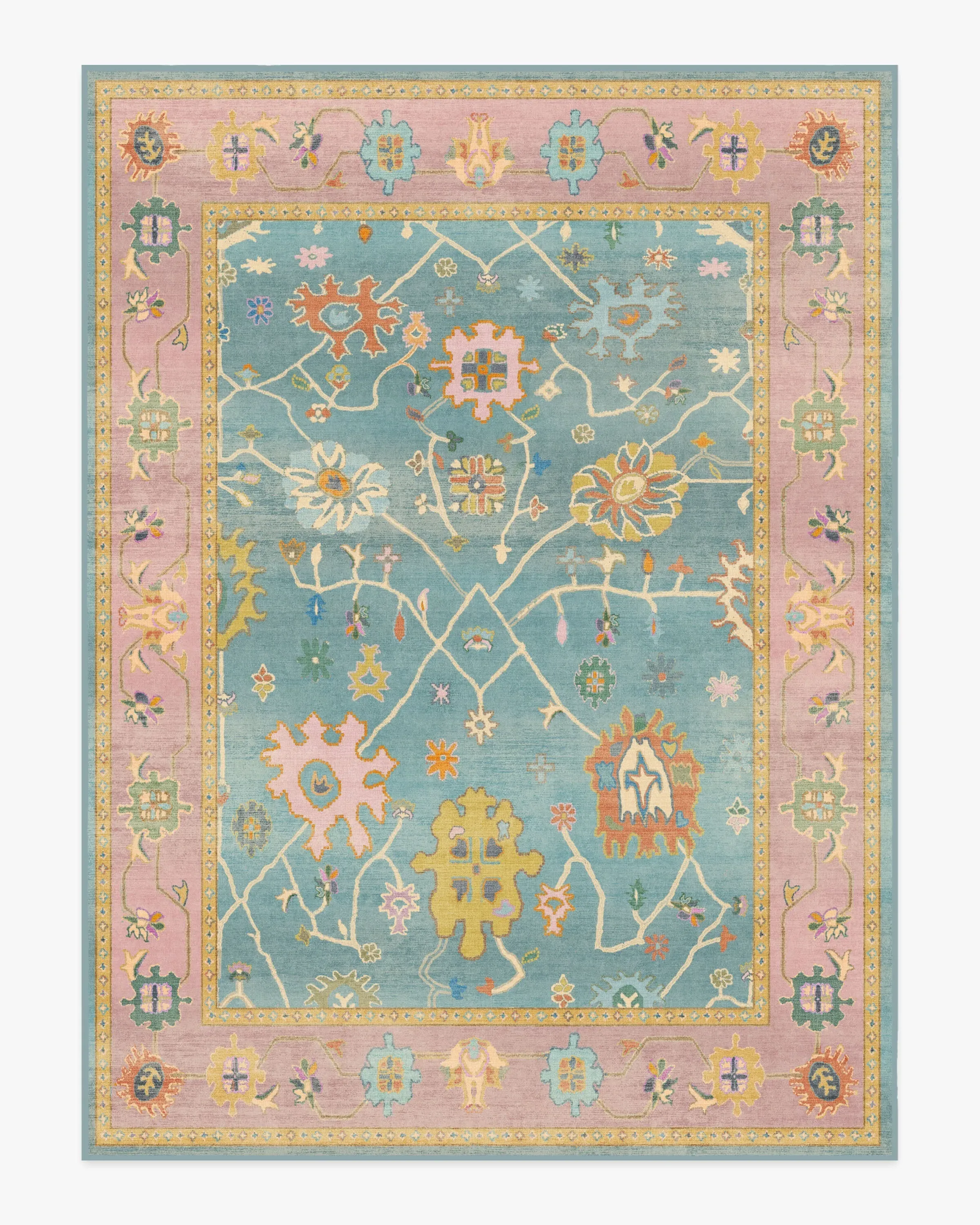 Large Area Rug Machine Washable - Multicolour