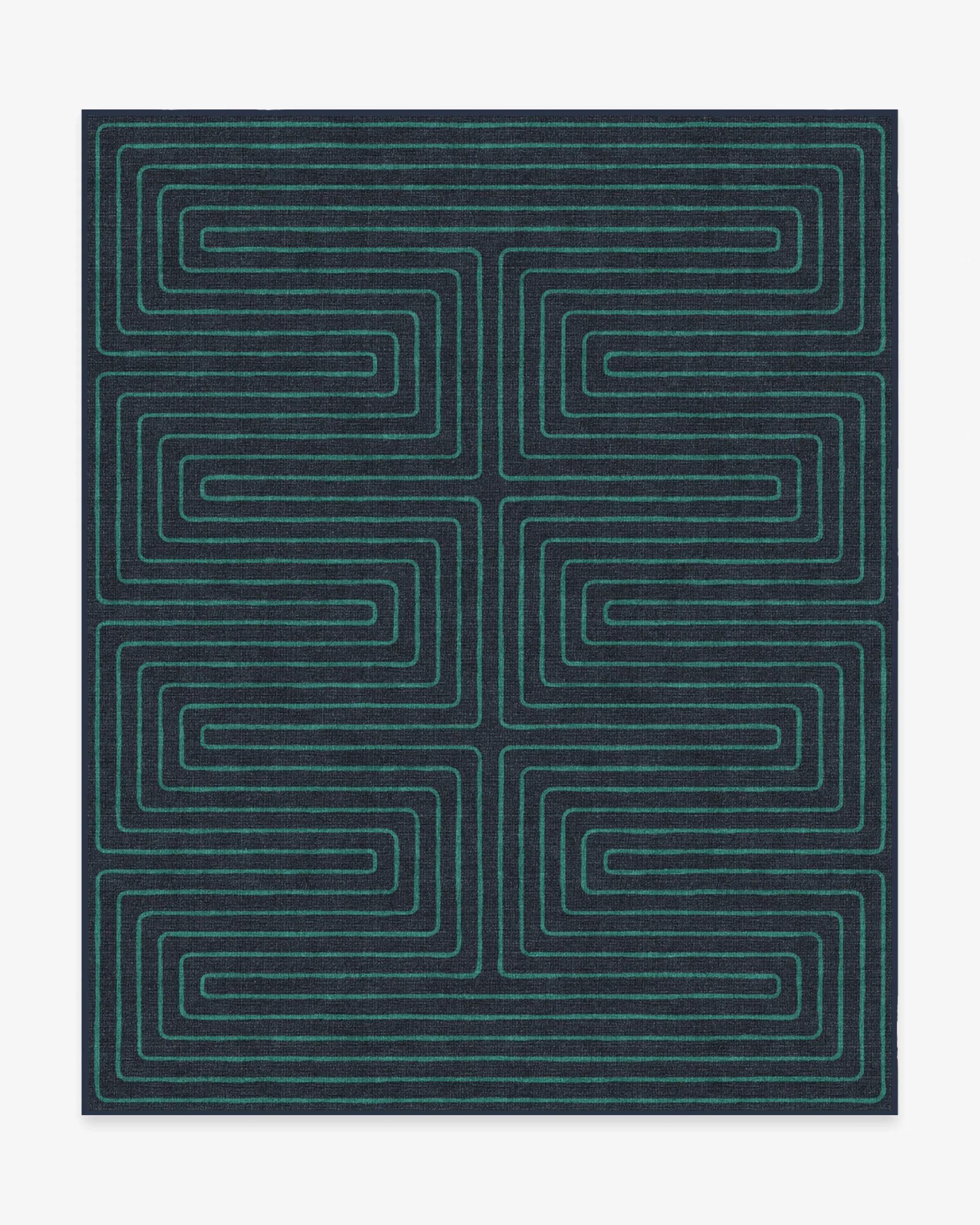 Large Area Rug Machine Washable - Navy, Chenille