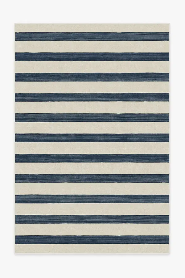 Large Area Rug Machine Washable - Navy, Chenille