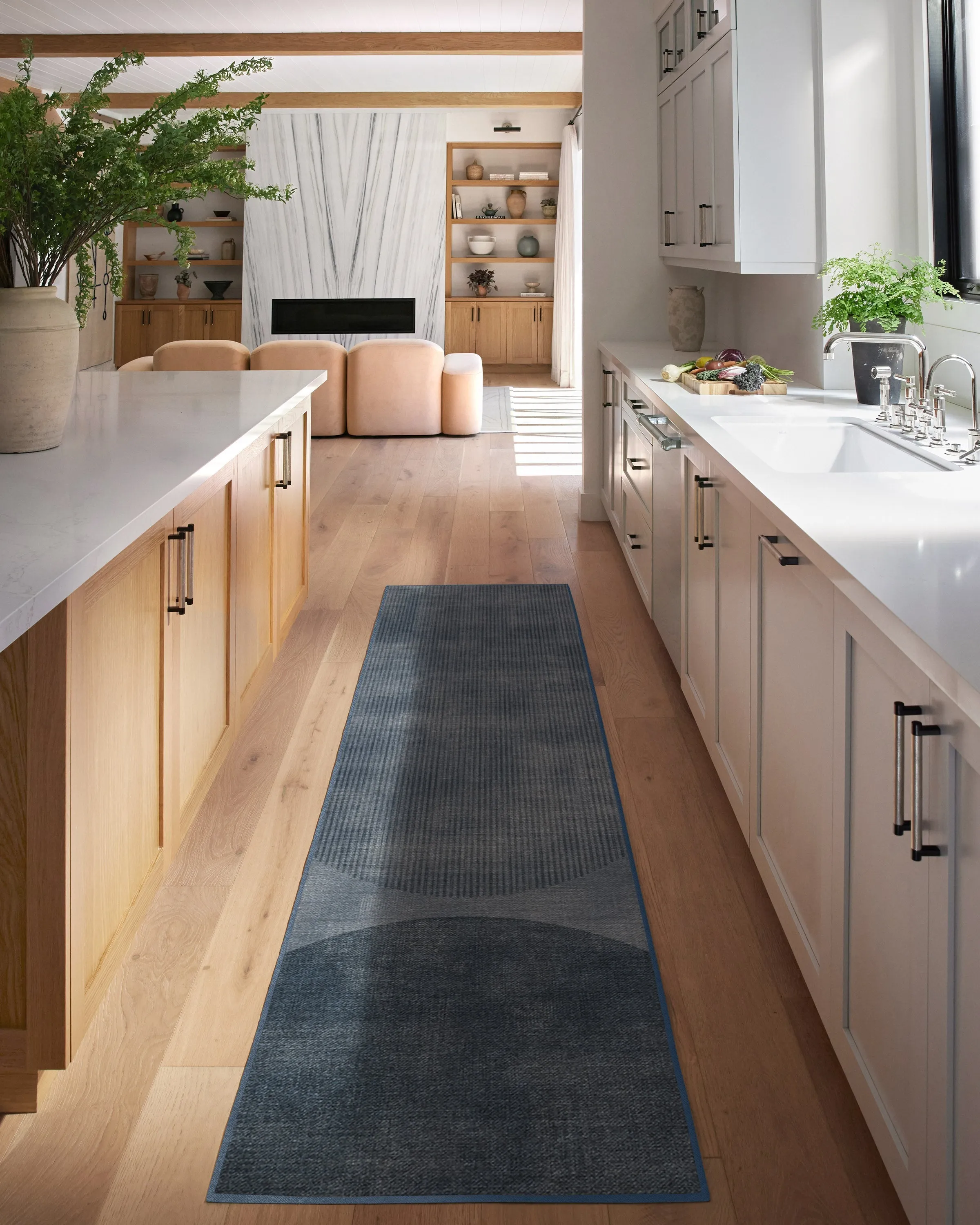 Large Area Rug Machine Washable - Navy