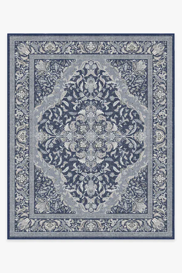 Large Area Rug Machine Washable - Navy