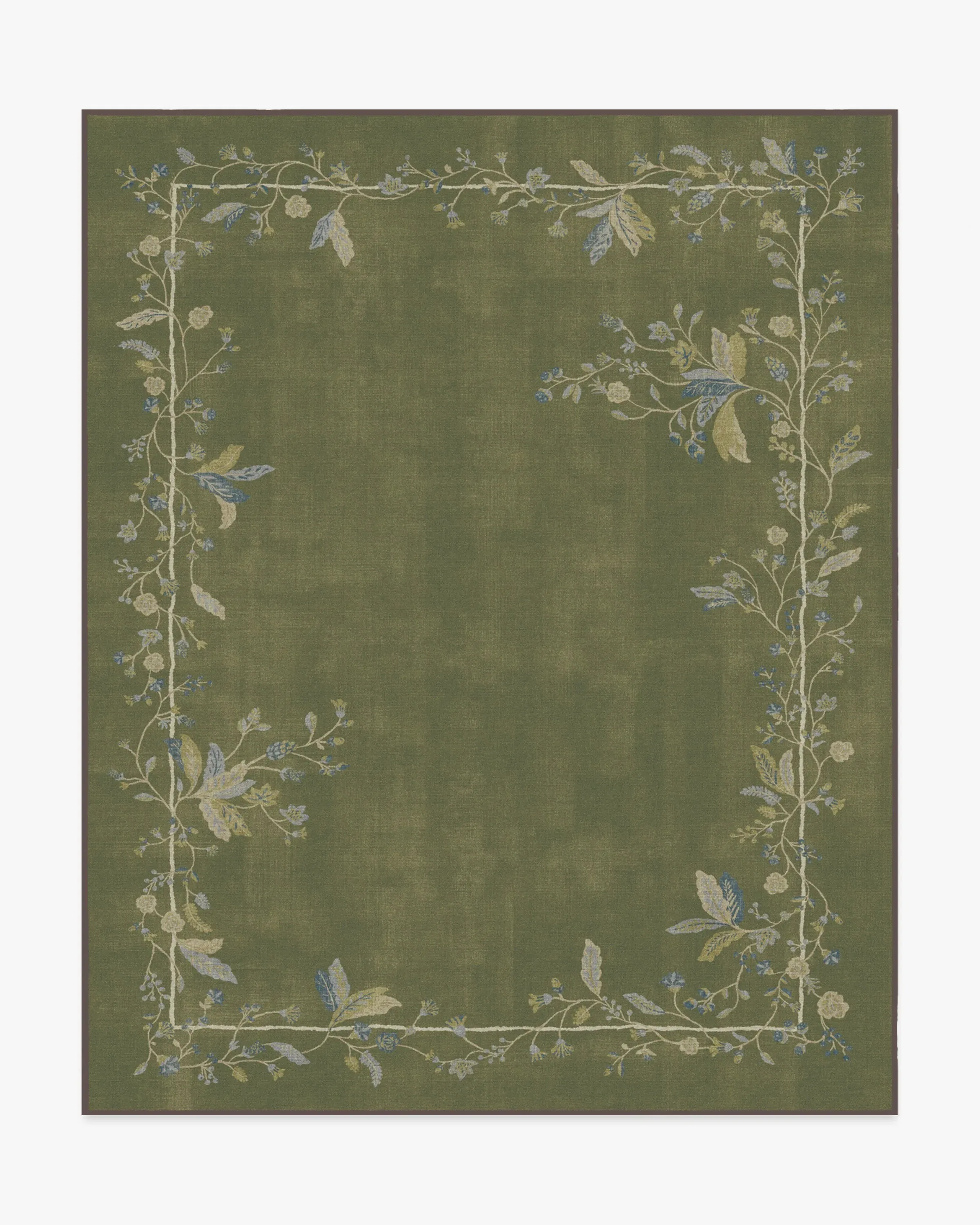 Large Area Rug Machine Washable - Olive Green