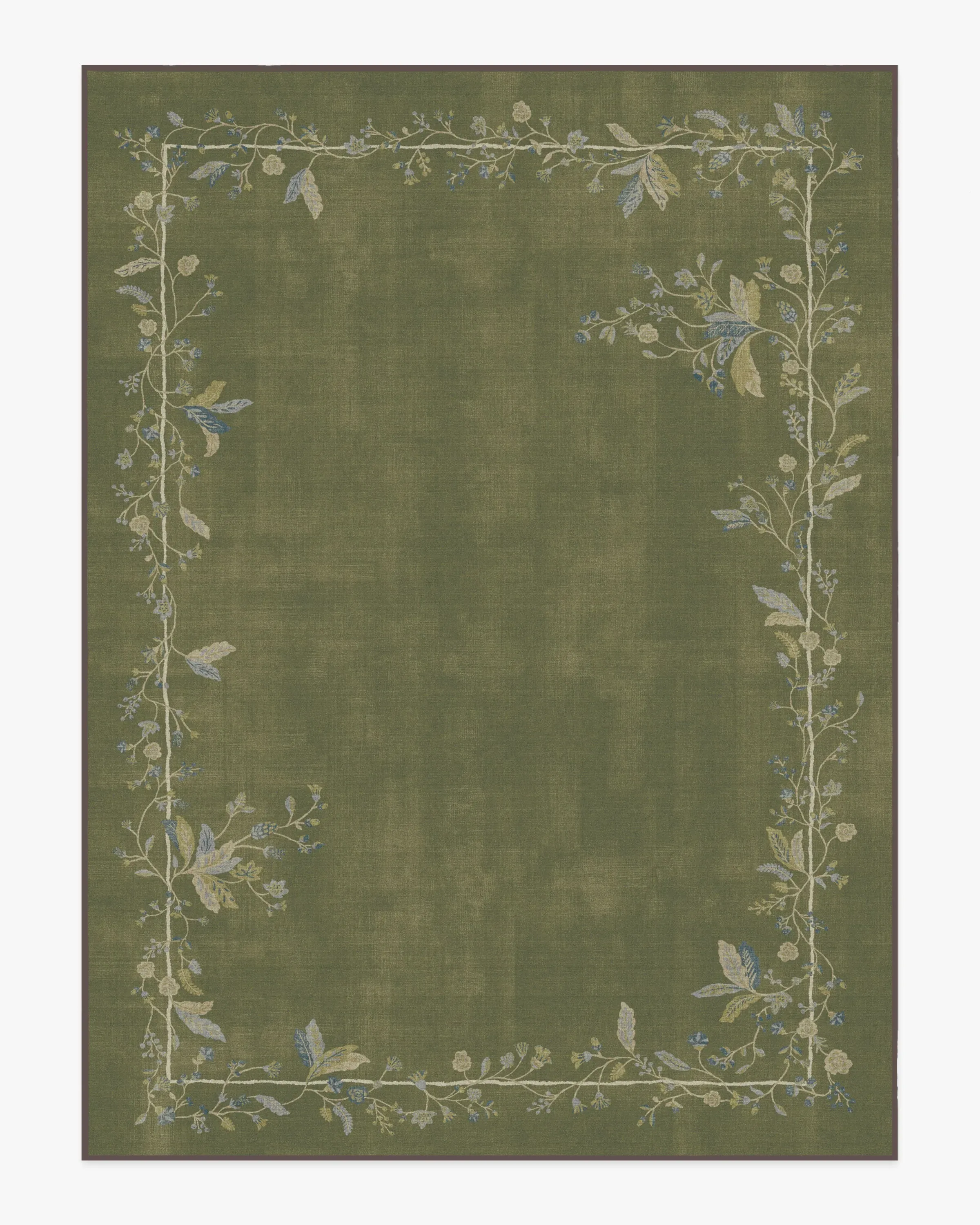 Large Area Rug Machine Washable - Olive Green