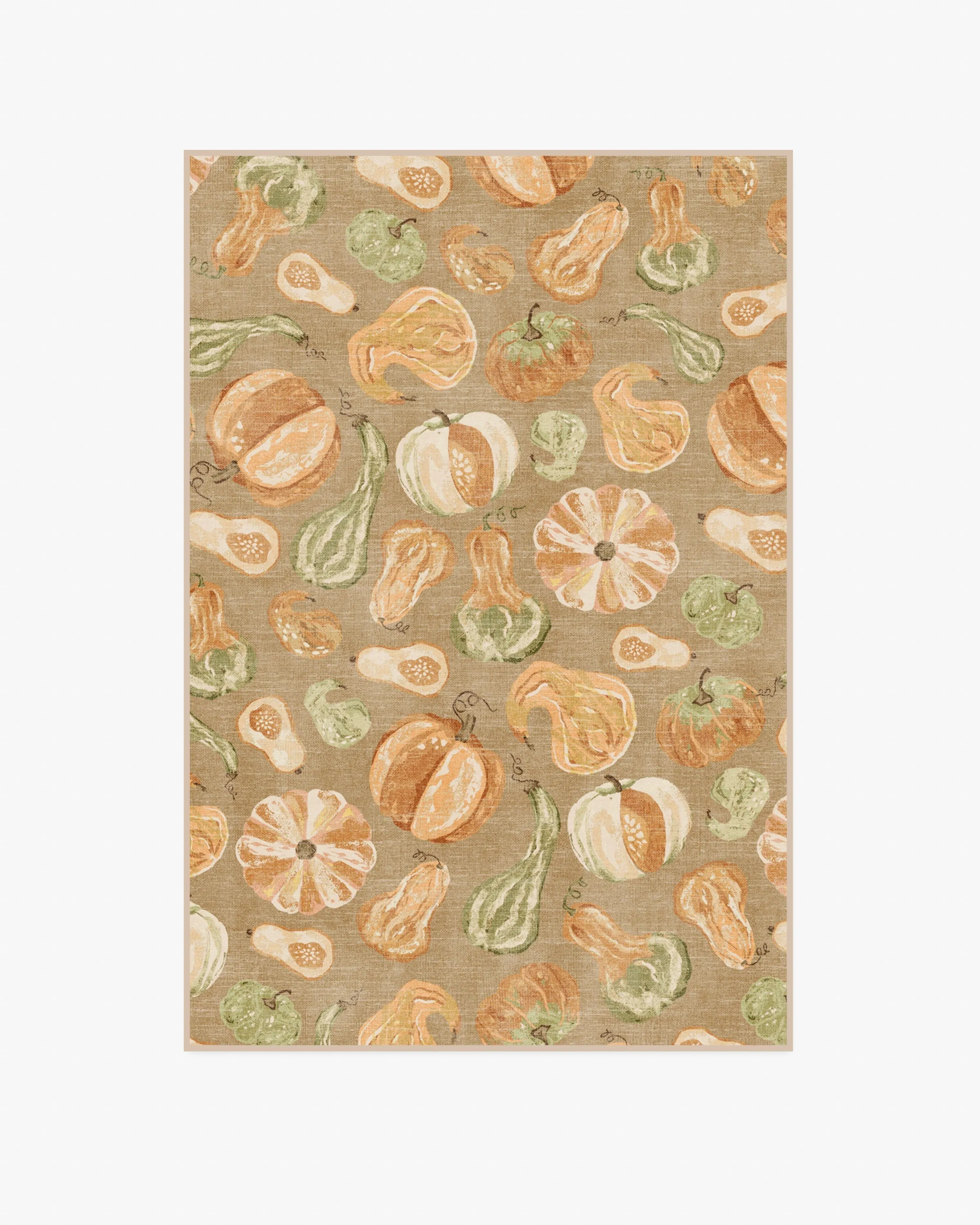 Large Area Rug Machine Washable - Orange, Green