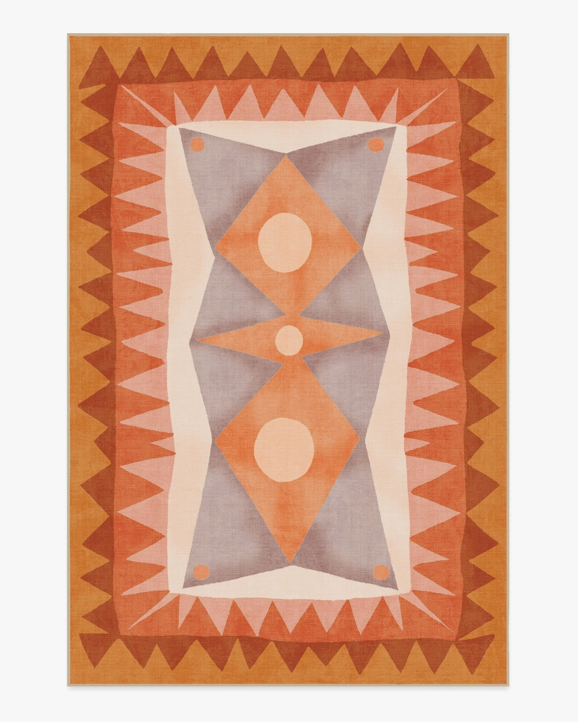 Large Area Rug Machine Washable - Orange