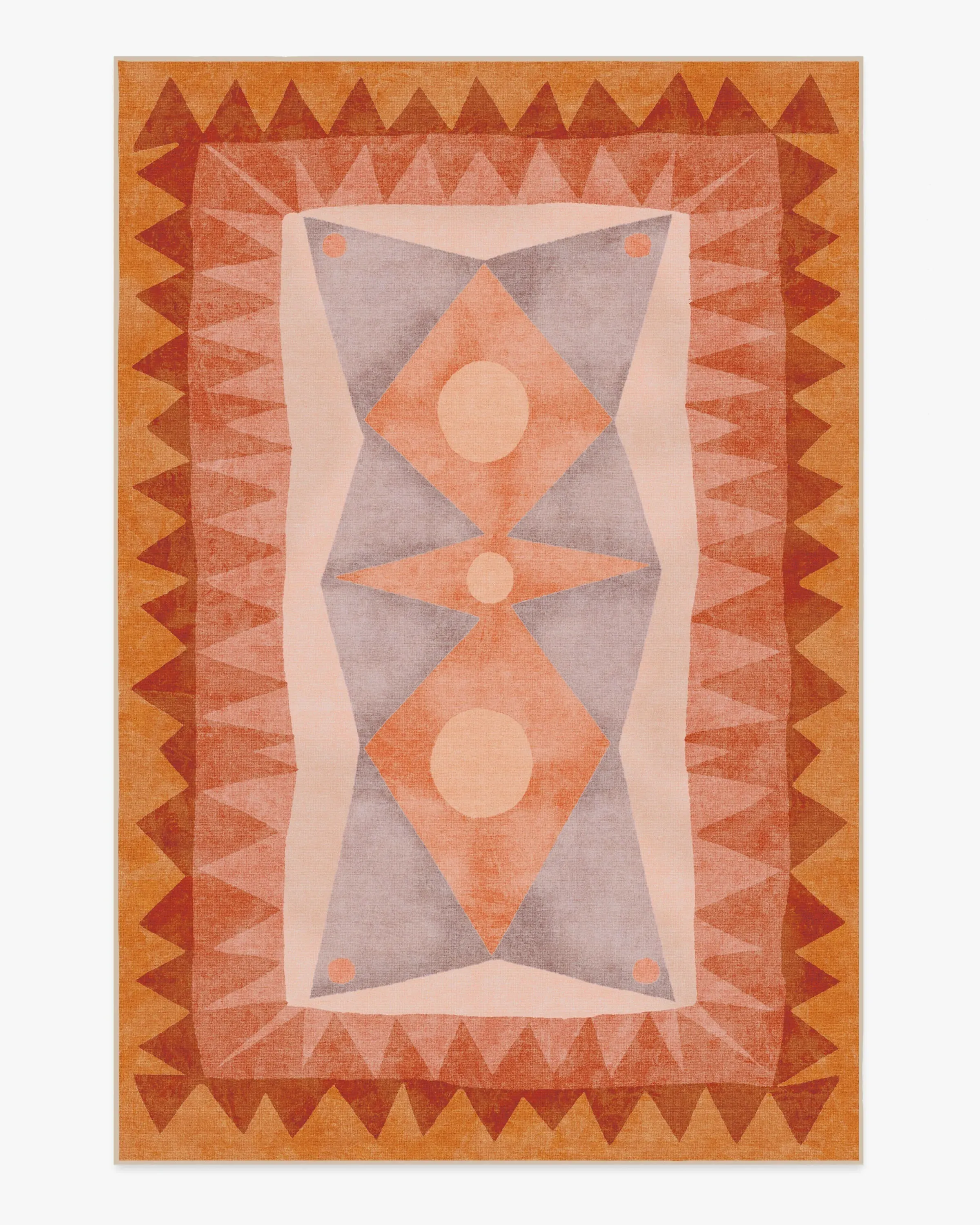 Large Area Rug Machine Washable - Orange